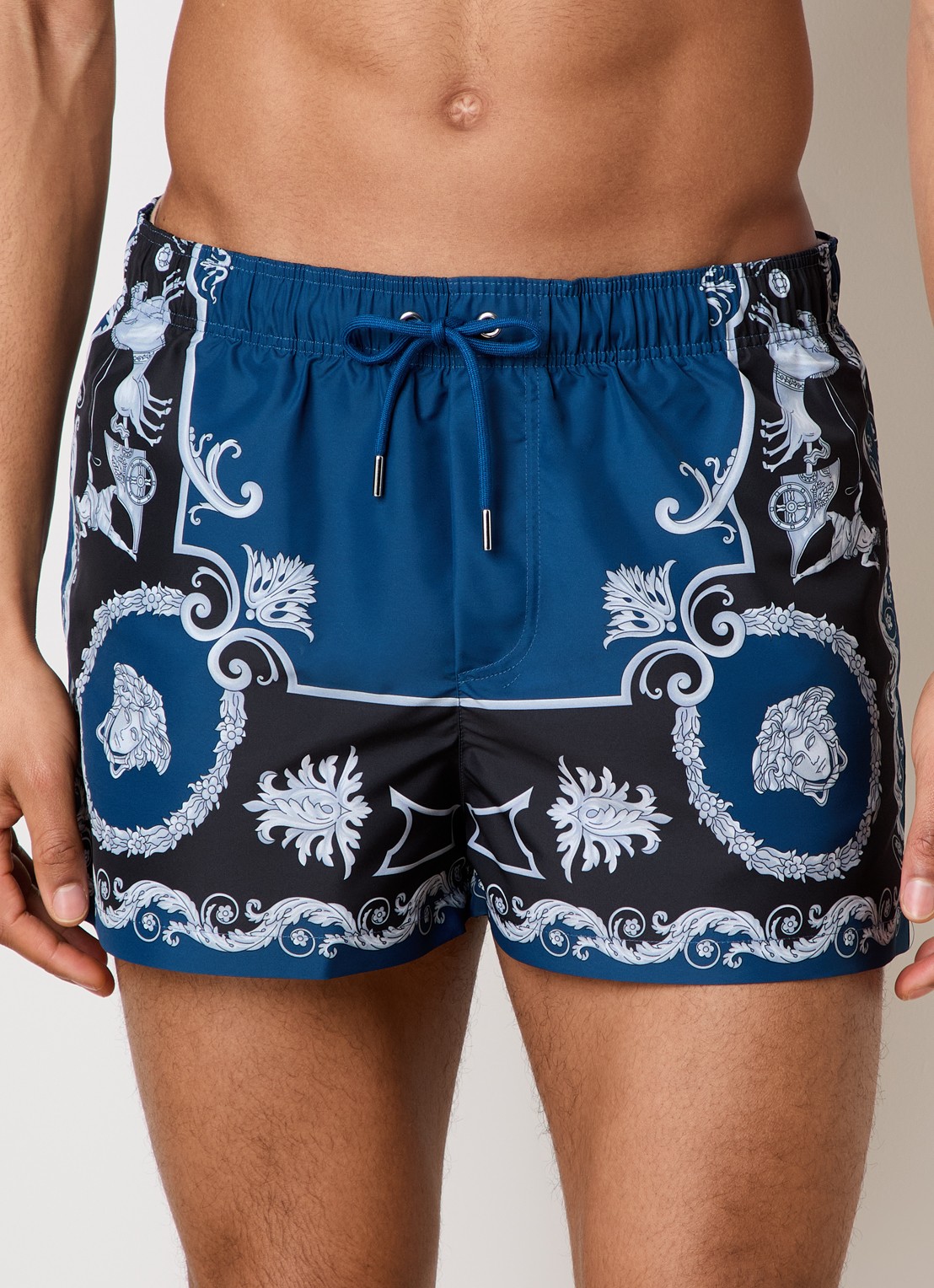 Versace Zwemshorts met print - detail 4 kobaltblauw