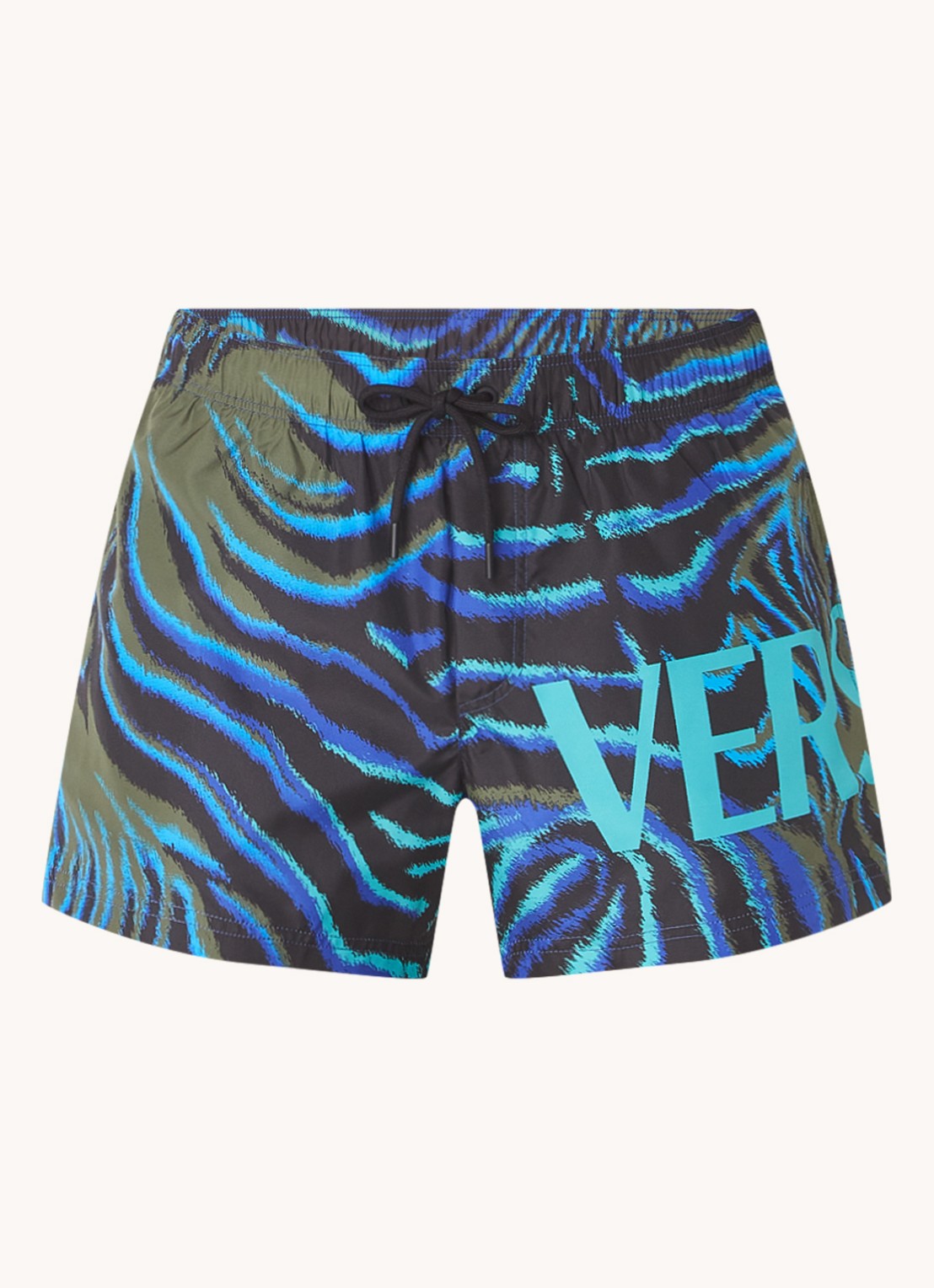 Versace Zwemshorts met steekzakken en logoprint - voorkant 3 zwart