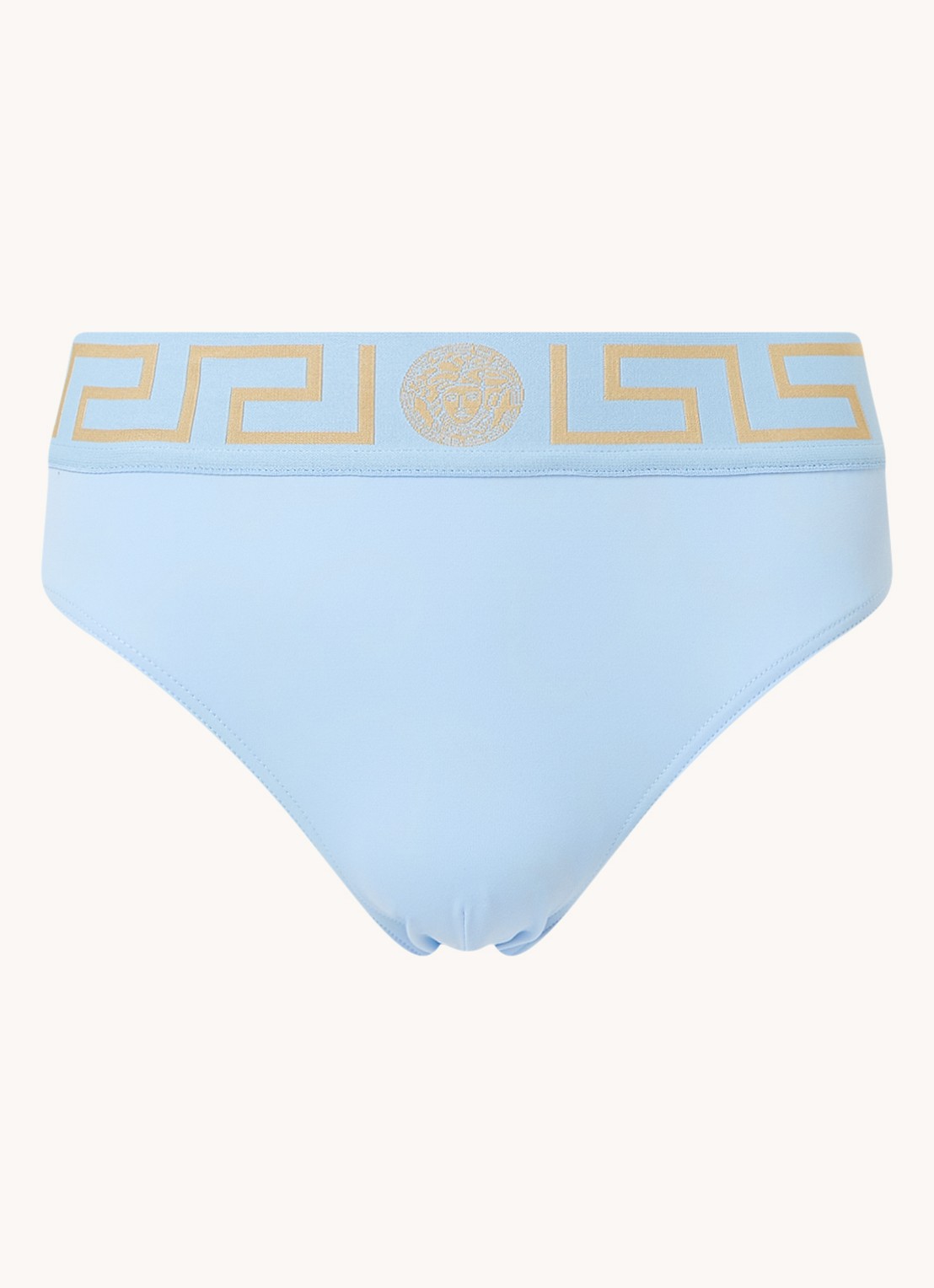 Versace Zwemslip met logoband - voorkant 3 lichtblauw