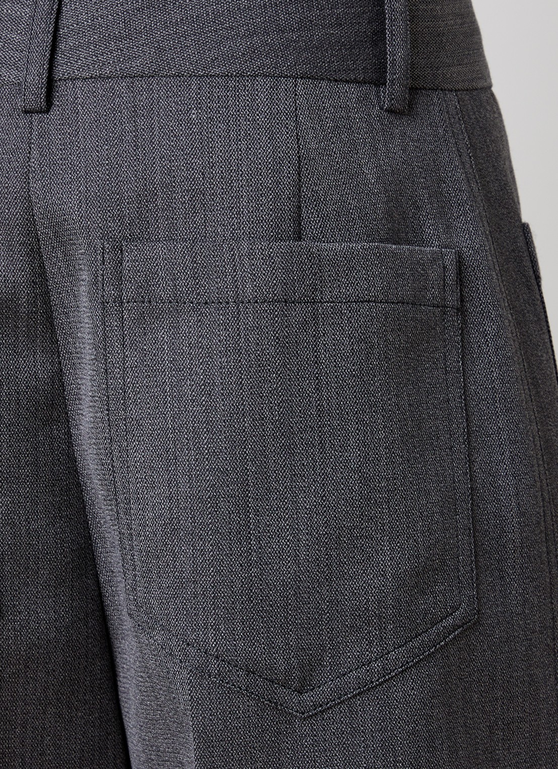 Victoria Beckham Alina high waist straight fit pantalon van scheerwol met gemêleerd dessin - detail 5 middengrijs