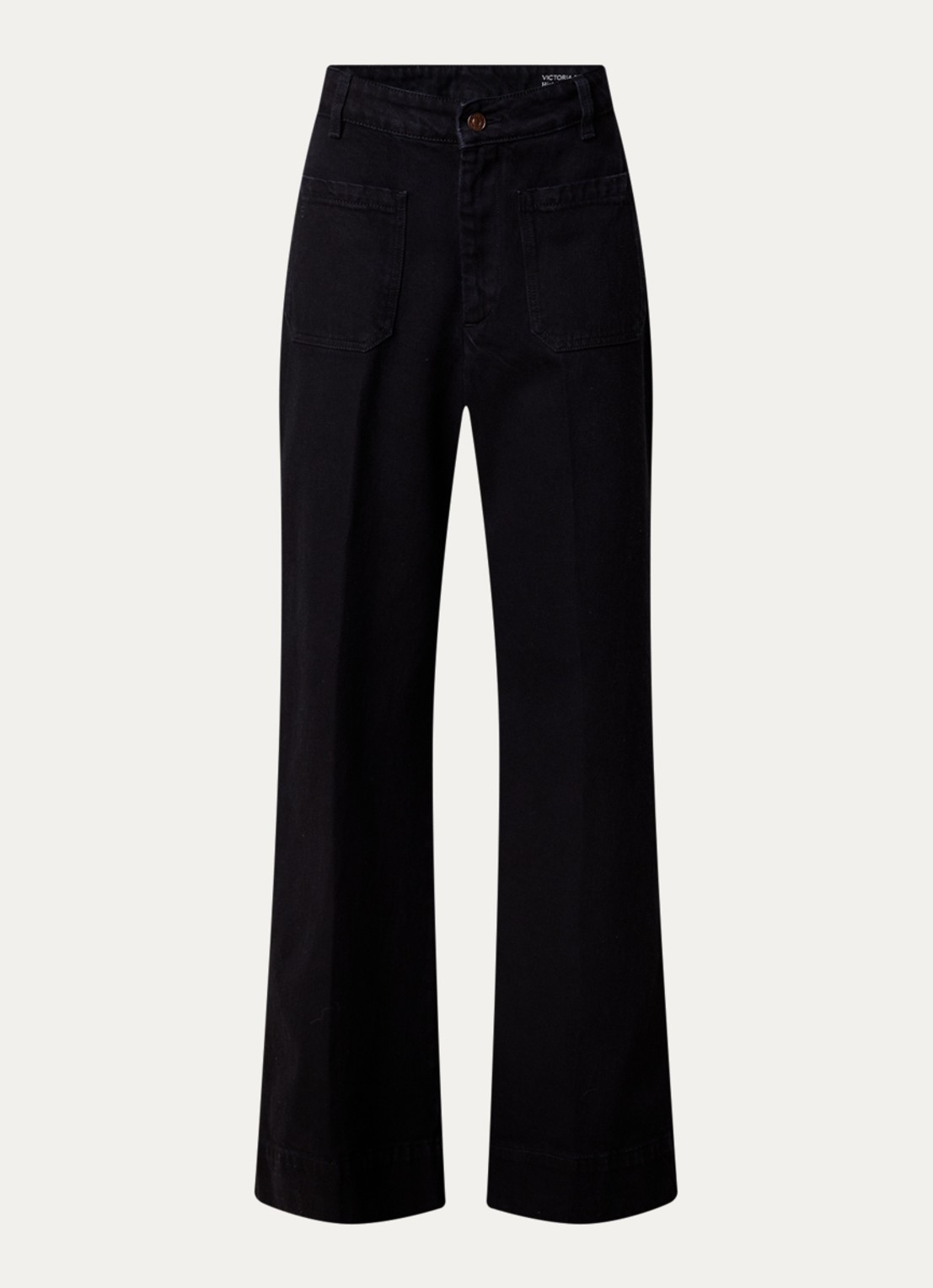 Victoria Beckham Alina high waist wide leg jeans met gekleurde wassing - voorkant zwart