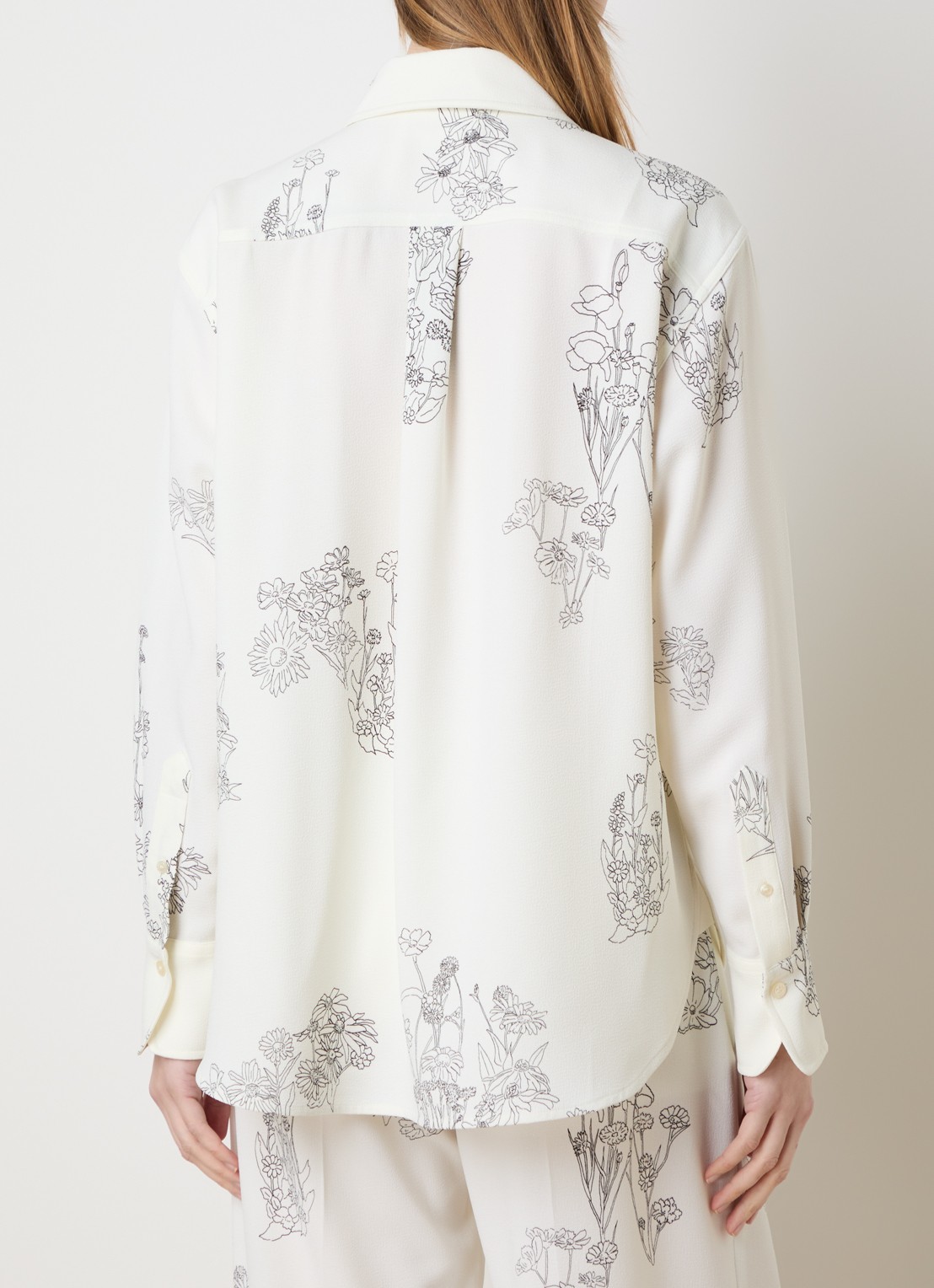 Victoria Beckham Blouse met bloemenprint  - achterkant 5 gebroken wit