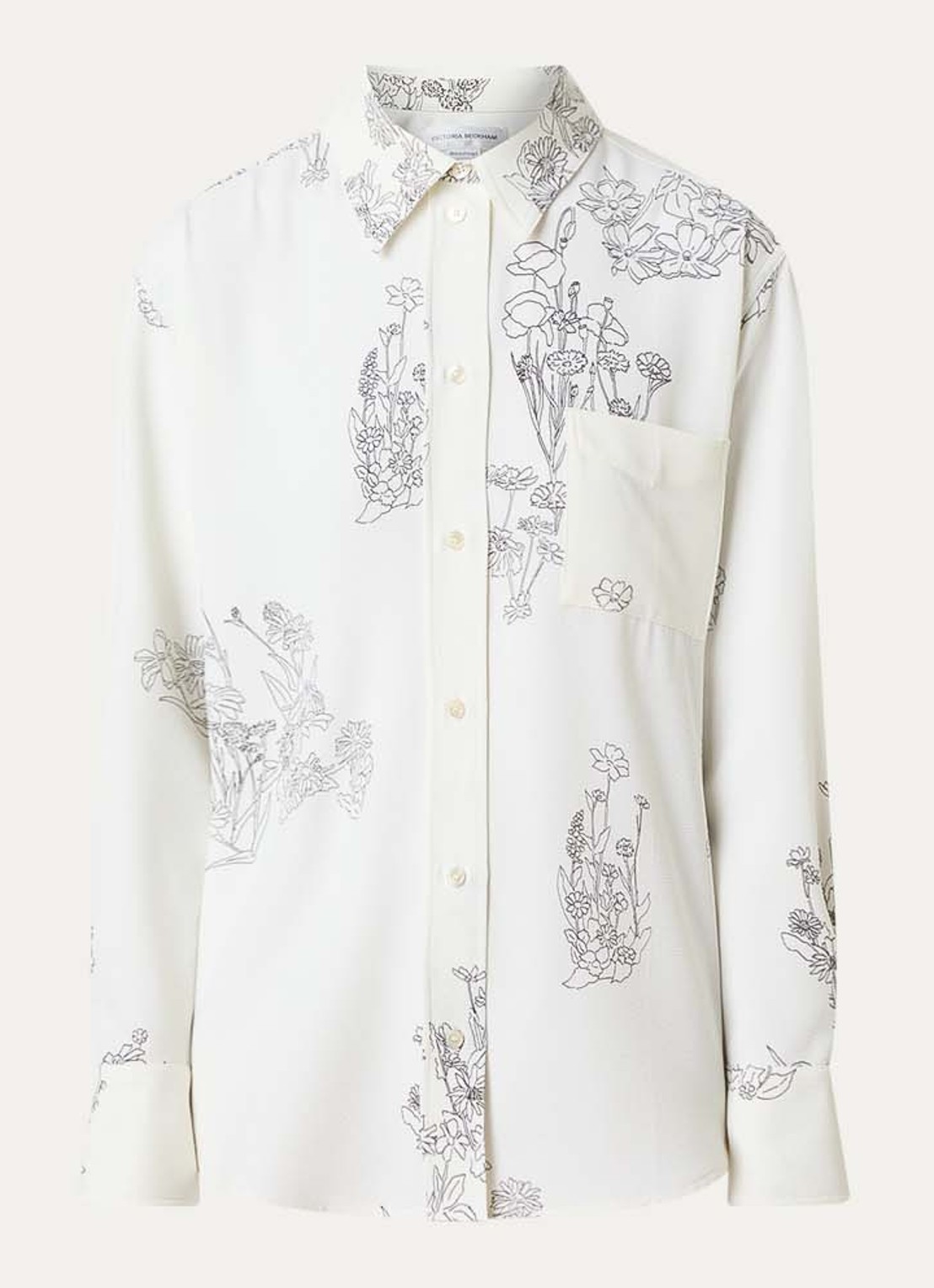 Victoria Beckham Blouse met bloemenprint  - voorkant gebroken wit