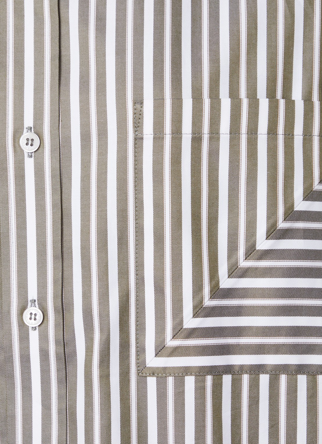 Victoria Beckham Blouse met streepprint en borstzak - detail 5 mosgroen