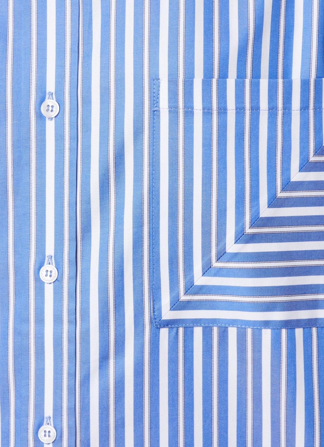 Victoria Beckham Blouse met streepprint en borstzak - detail 2 blauw