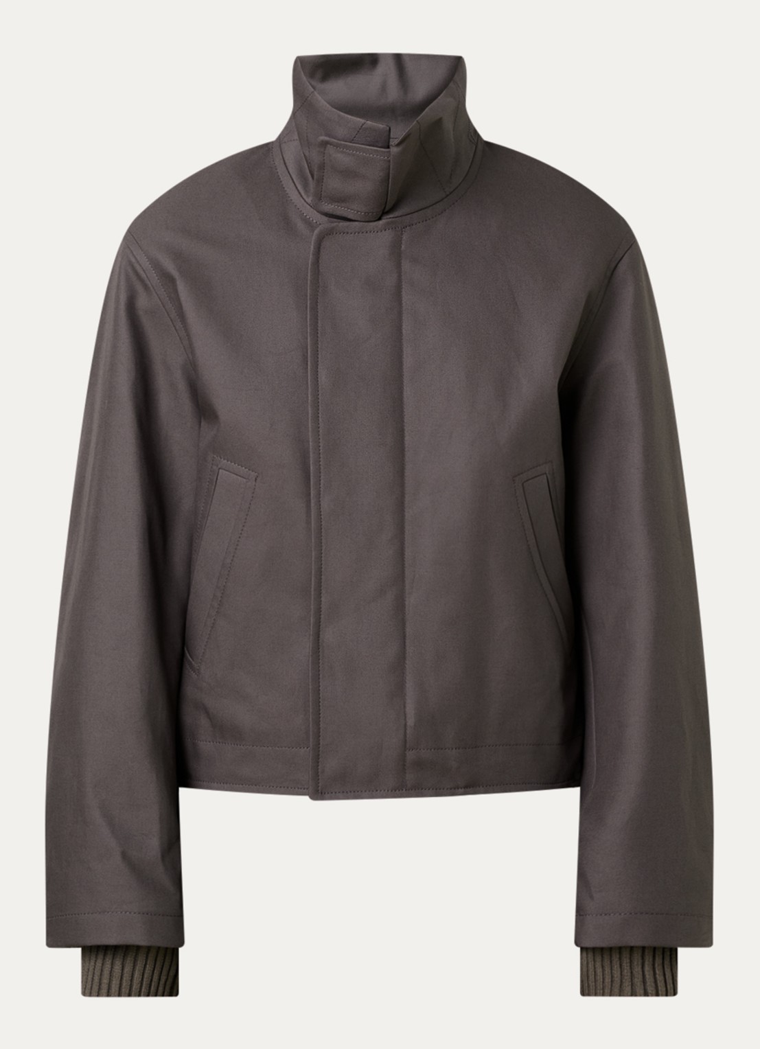 Victoria Beckham Bomberjack met steekzakken - voorkant 5 taupe