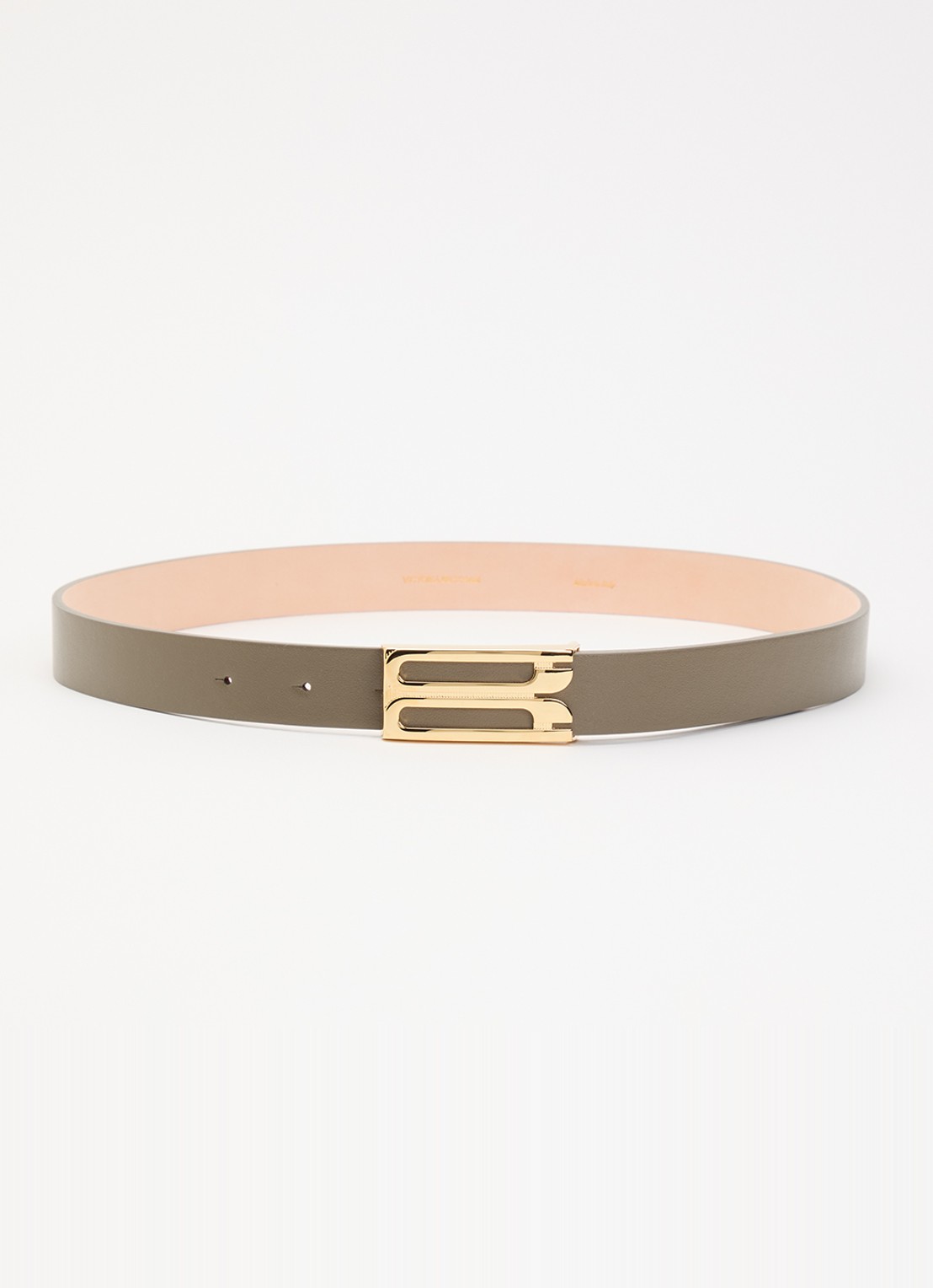 Victoria Beckham Dorian Frame riem van leer  - voorkant 2 olijfgroen