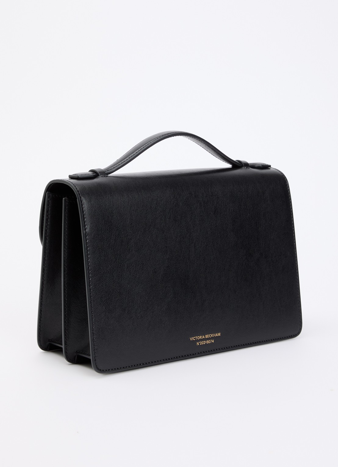 Victoria Beckham Dorian handtas van kalfsleer met afneembare schouderriem  - achterkant 4 zwart