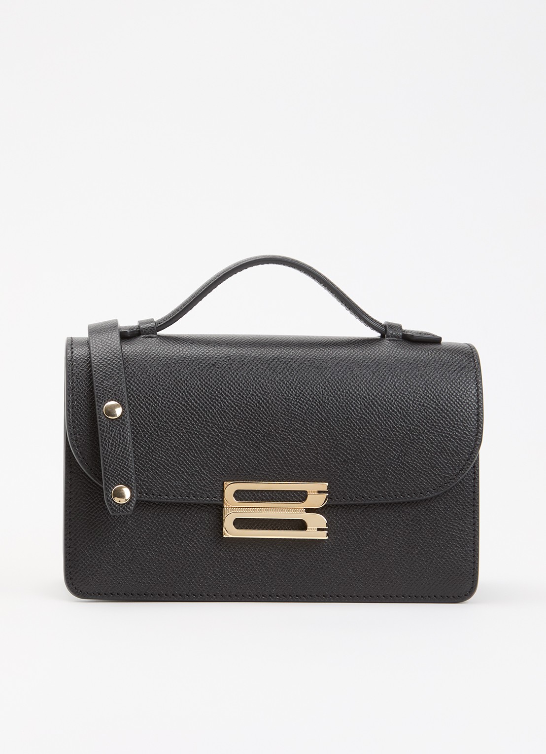 Victoria Beckham Dorian Small handtas van kalfsleer met afneembare schouderriem - voorkant 5 zwart