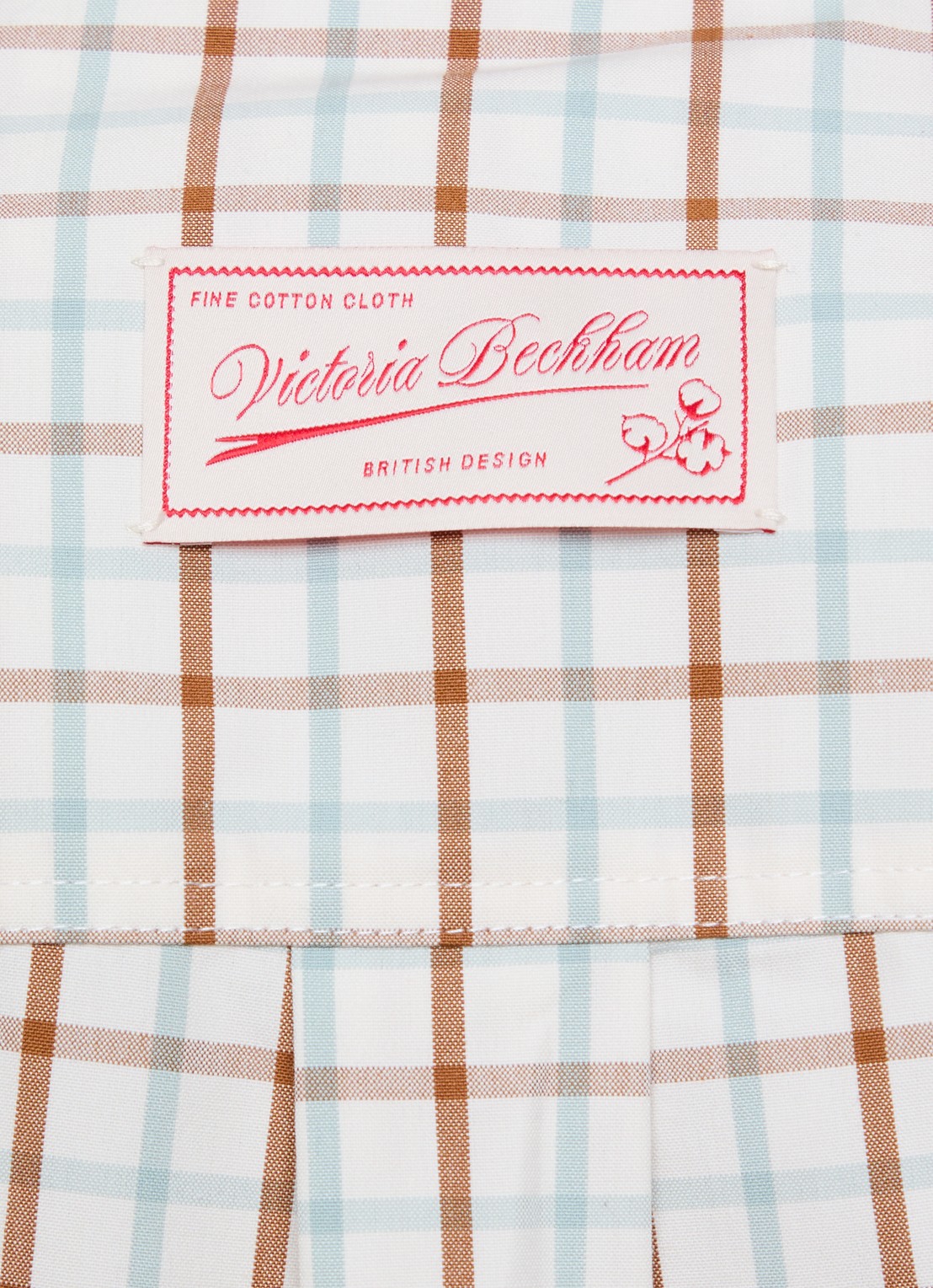 Victoria Beckham Ellys blouse met ruitdessin en borstzak - detail 5 gebroken wit