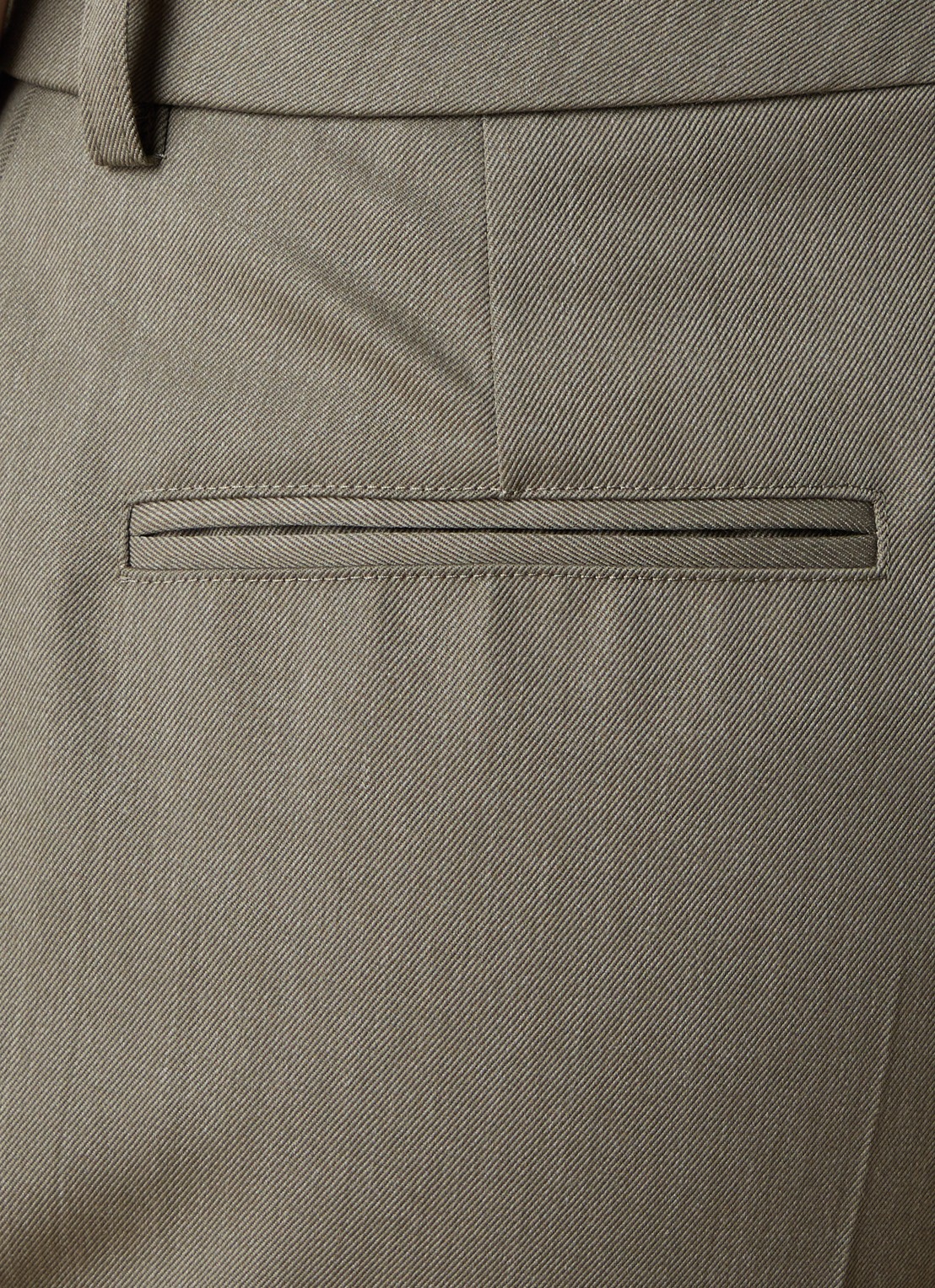 Victoria Beckham High waist straight fit pantalon in wolblend met persplooi - detail 4 groen