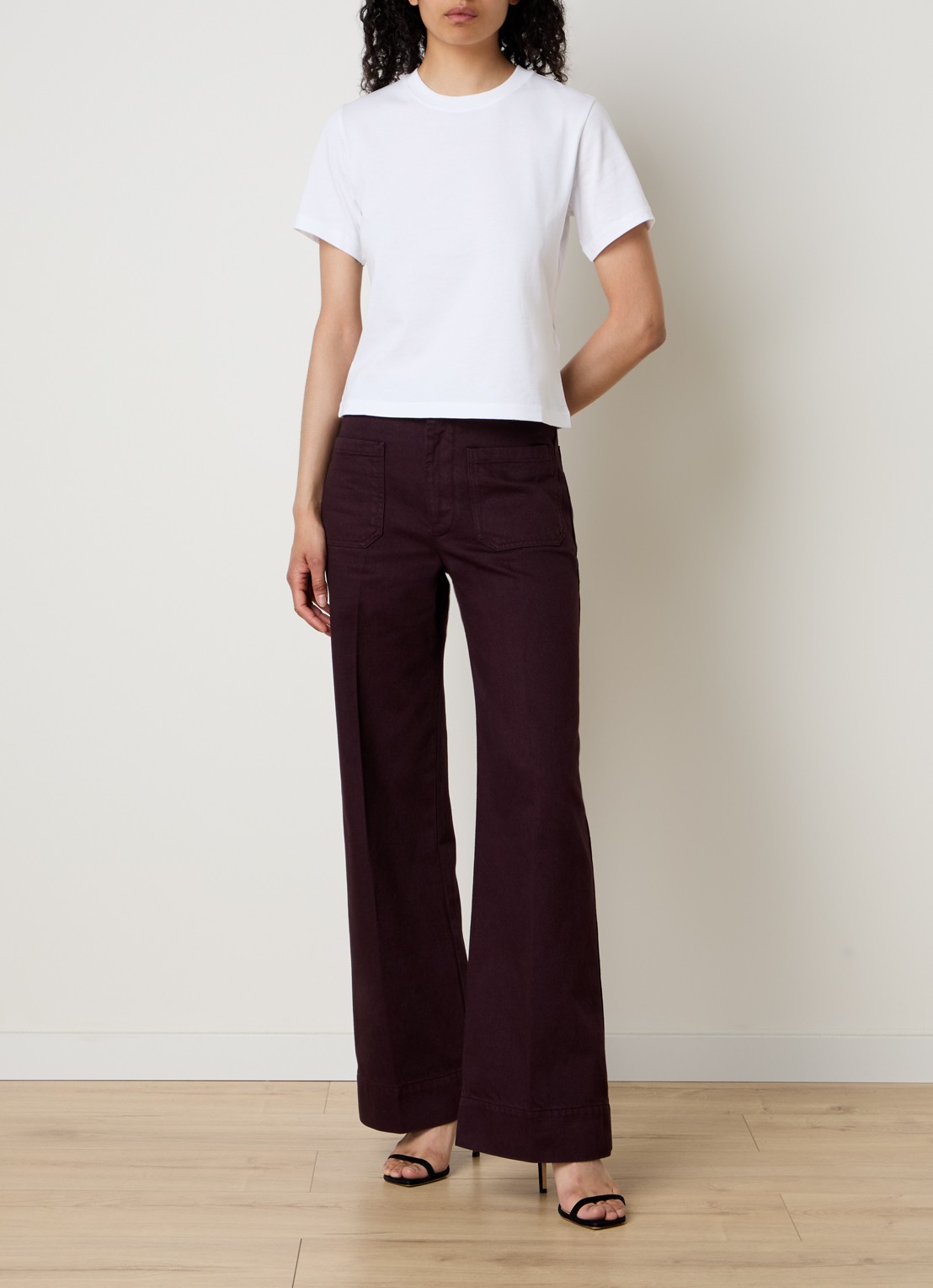 Victoria Beckham Jamie T-shirt met ronde hals - voorkant 5 wit