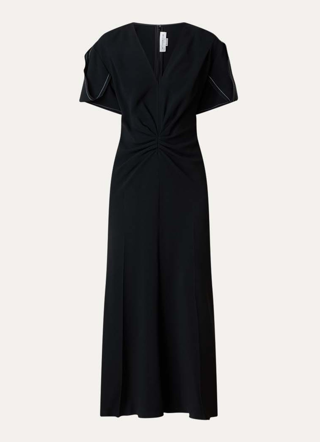 Victoria Beckham Maxi kokerjurk met V-hals - voorkant zwart