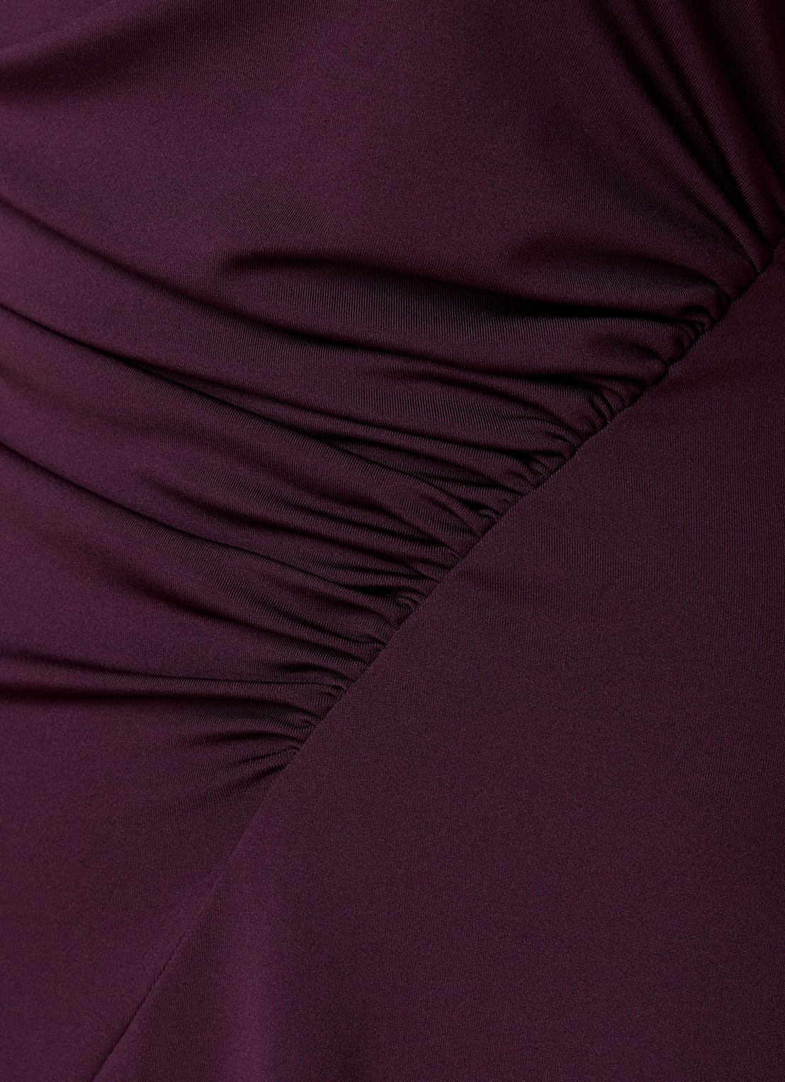 Victoria Beckham Midi jurk met asymmetrische zoom en ruches - detail 4 aubergine