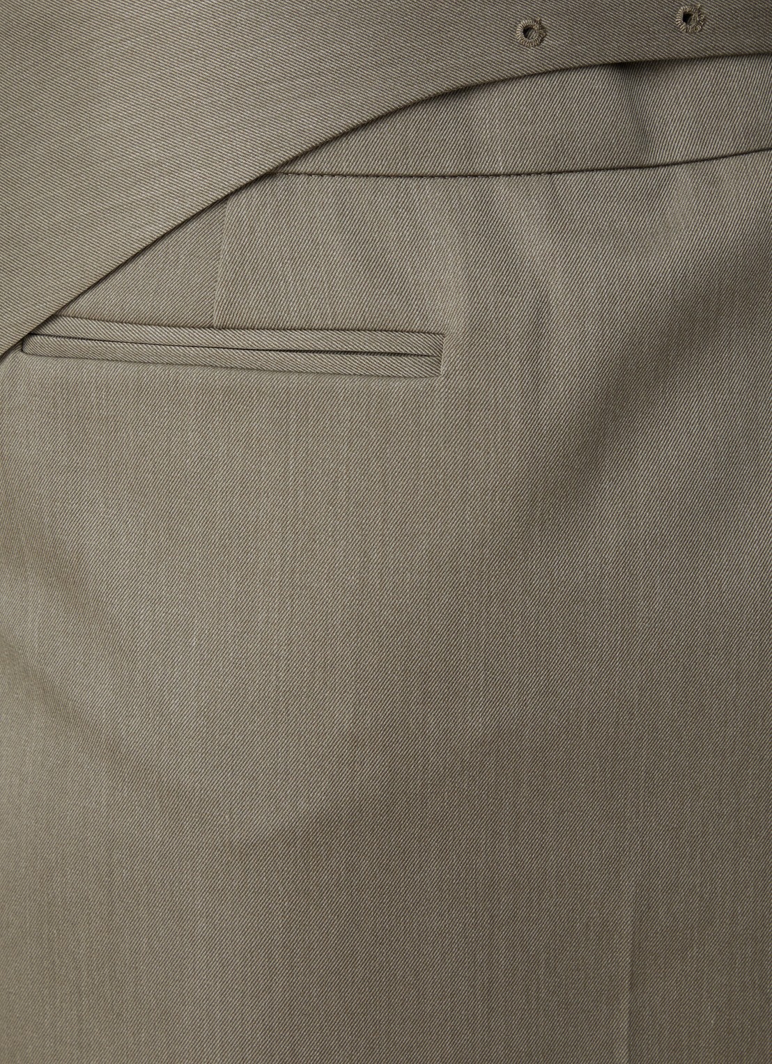 Victoria Beckham Midi rok in wolblend met ceintuur - detail 2 groen