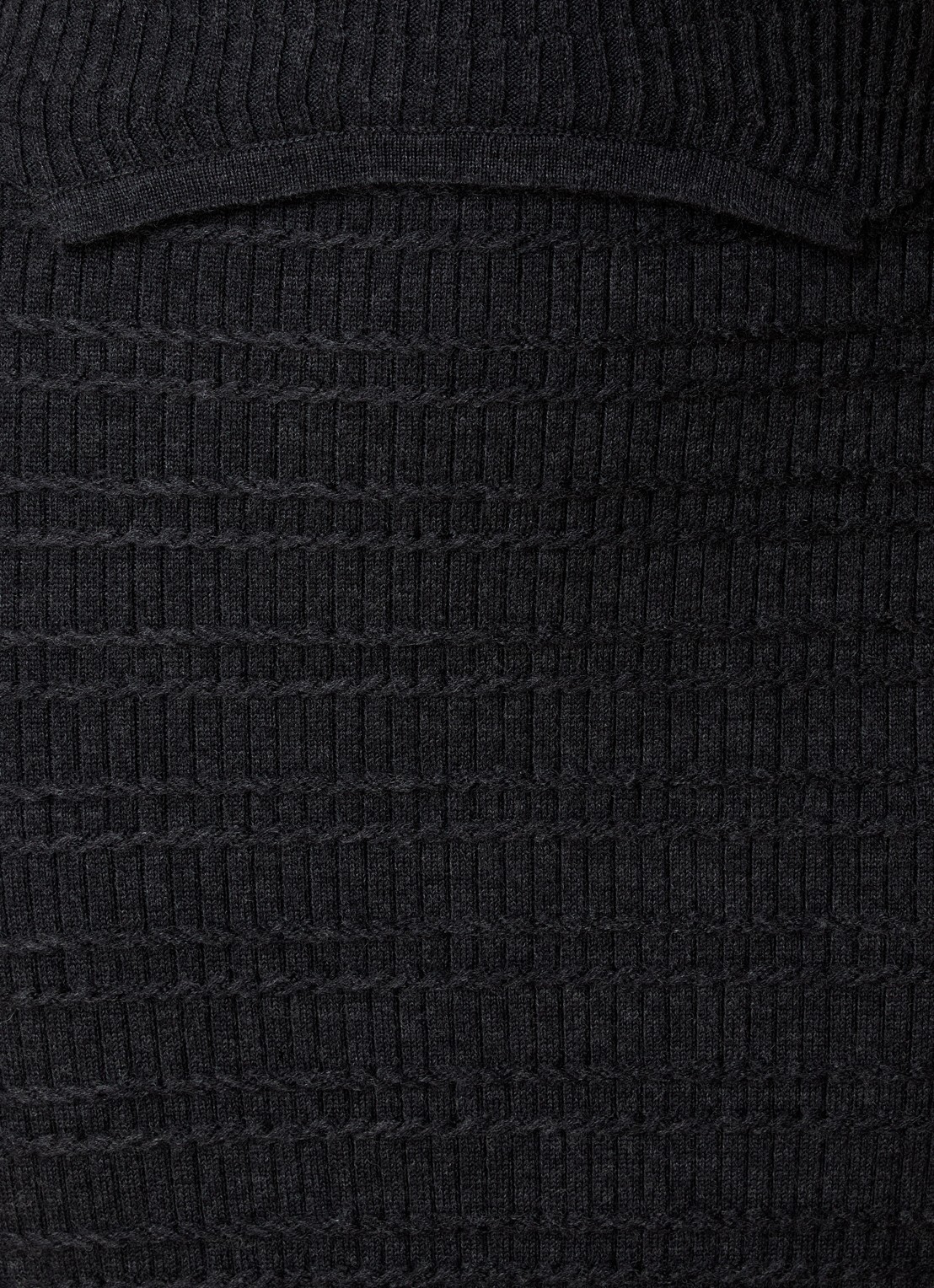 Victoria Beckham Midi rok van merino wol met structuur - detail 2 antraciet