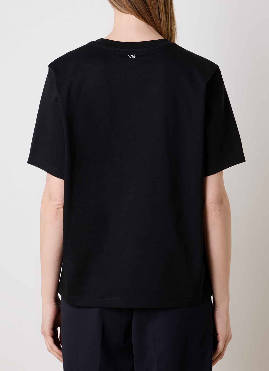 Victoria Beckham Slogan T-shirt met ronde hals - achterkant zwart