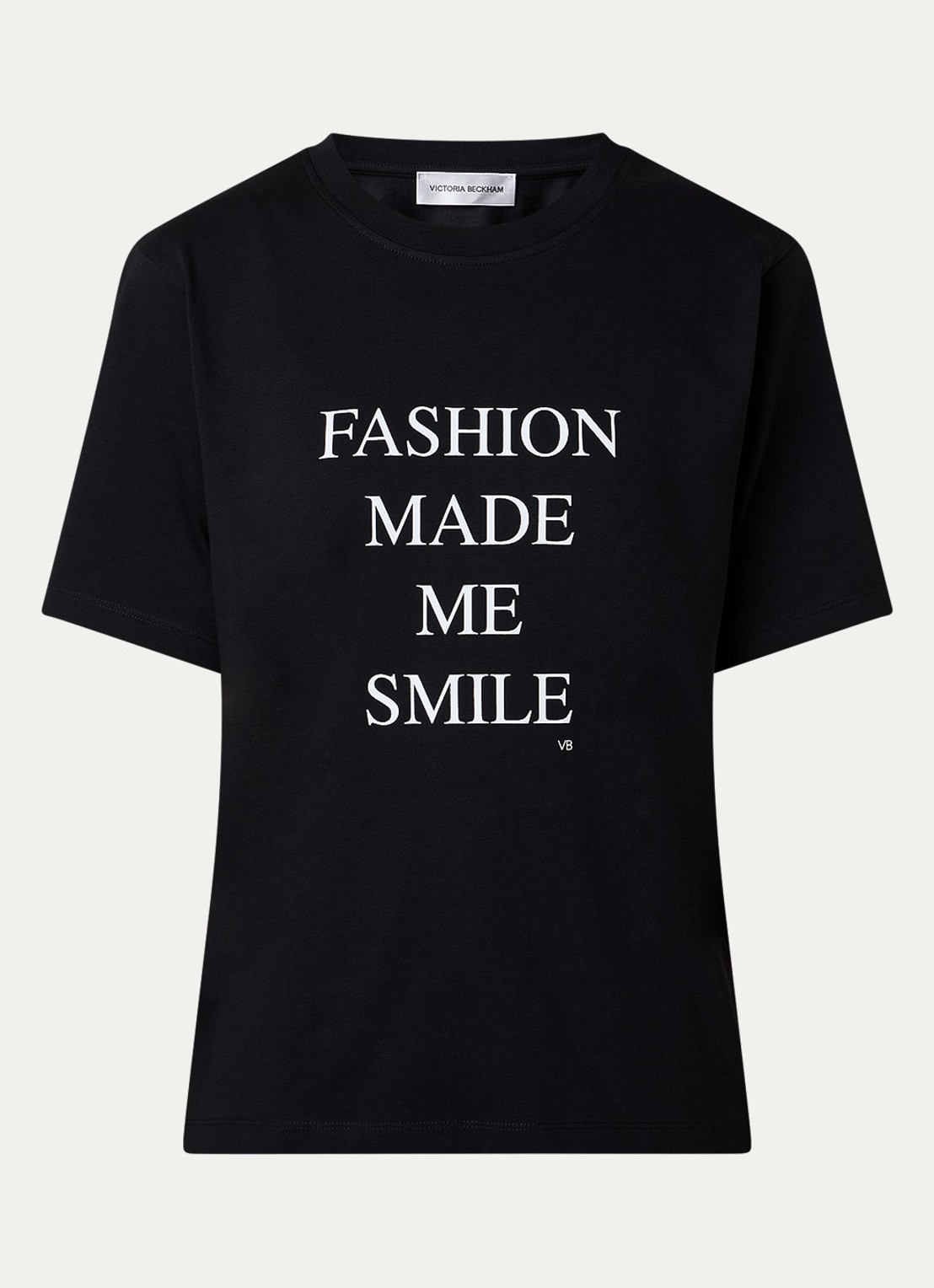 Victoria Beckham Slogan T-shirt met ronde hals - voorkant 2 zwart