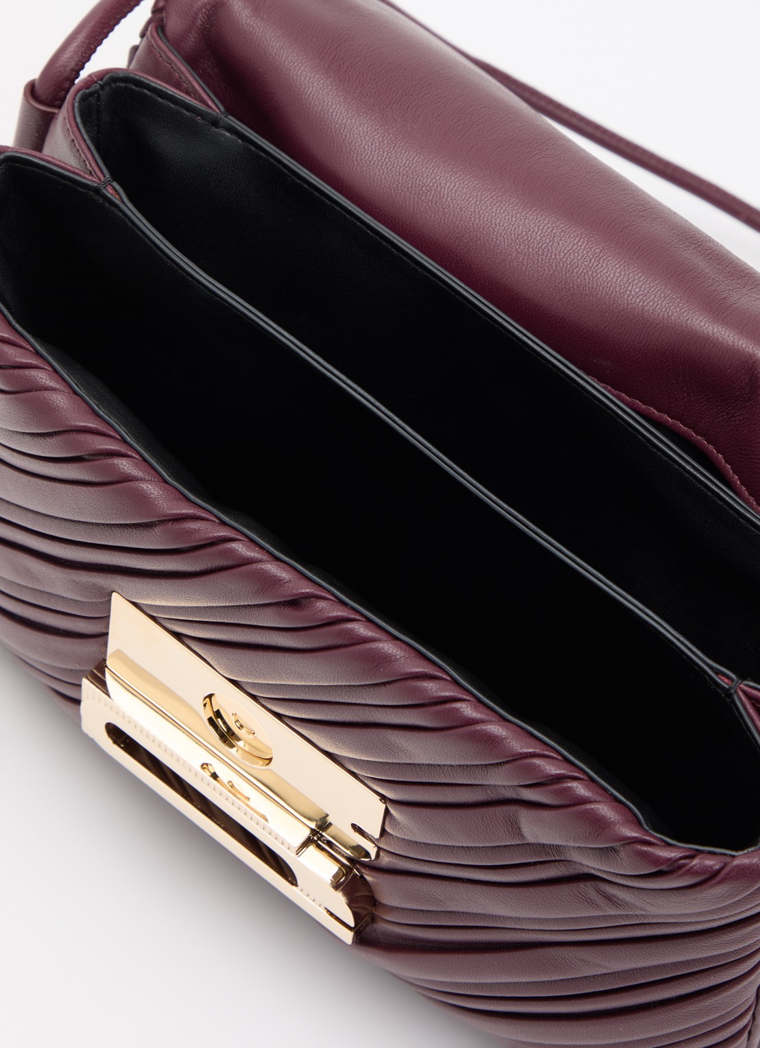 Victoria Beckham Soft Dorian schoudertas van kalfsleer - detail 2 bordeauxrood