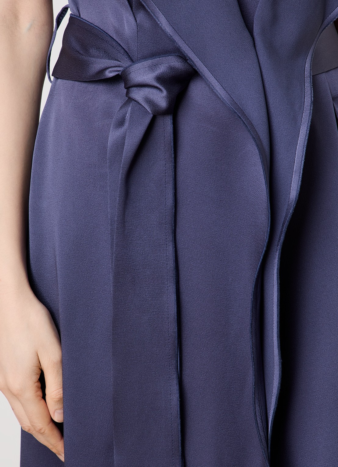 Victoria Beckham Sybil midi blazerjurk met steekzakken - detail 3 staalblauw