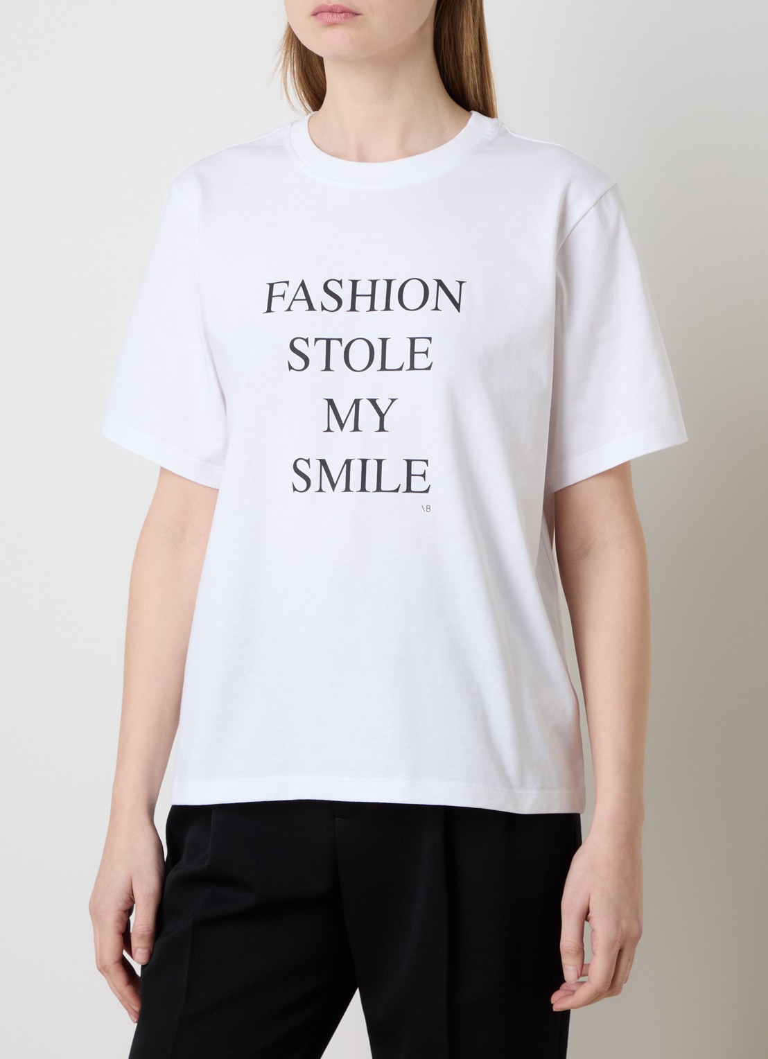 Victoria Beckham T-shirt met print  - detail 2 wit
