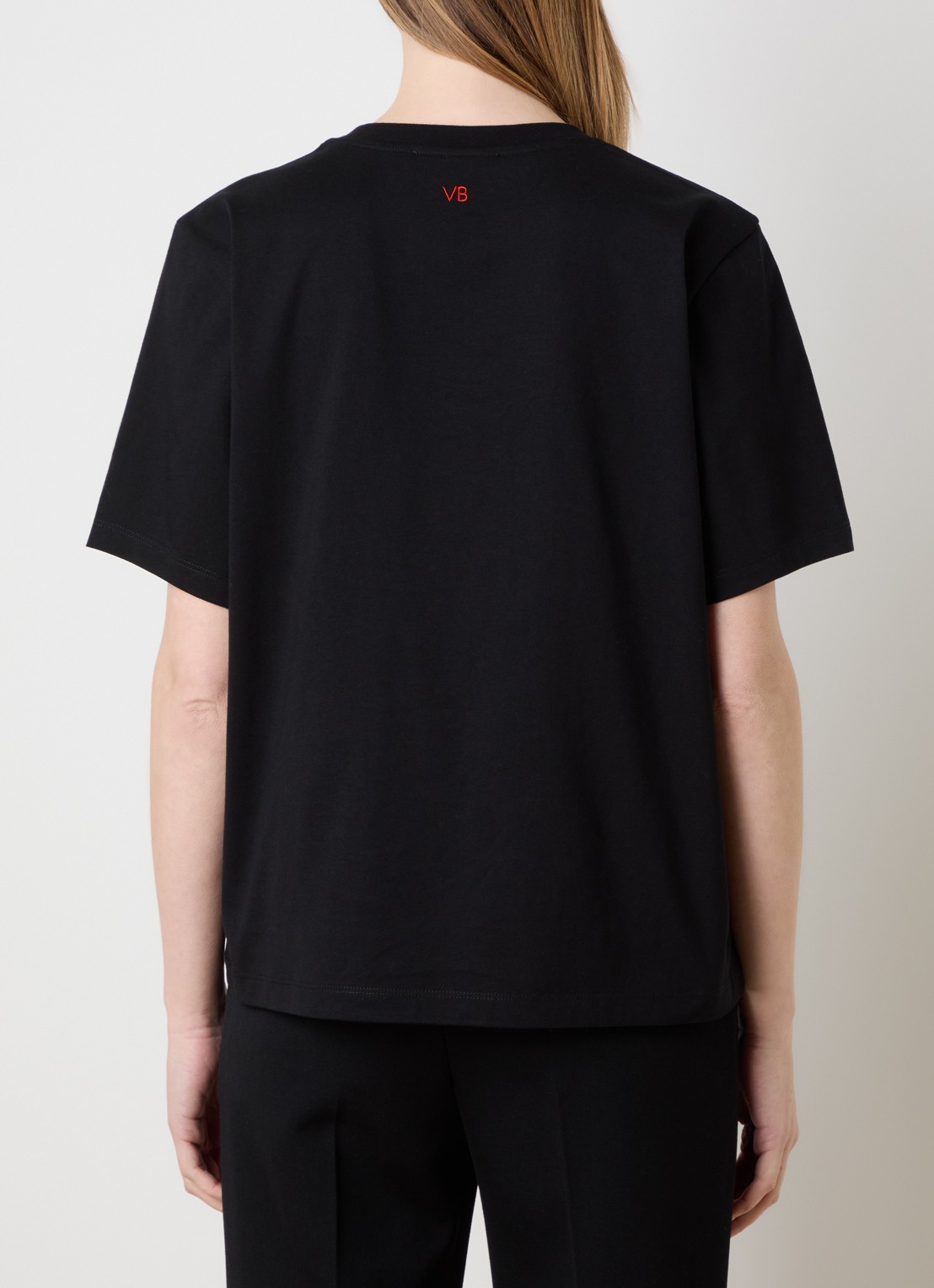 Victoria Beckham T-shirt met print  - achterkant zwart