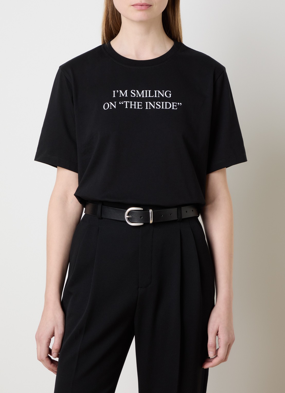 Victoria Beckham T-shirt met print  - detail 4 zwart