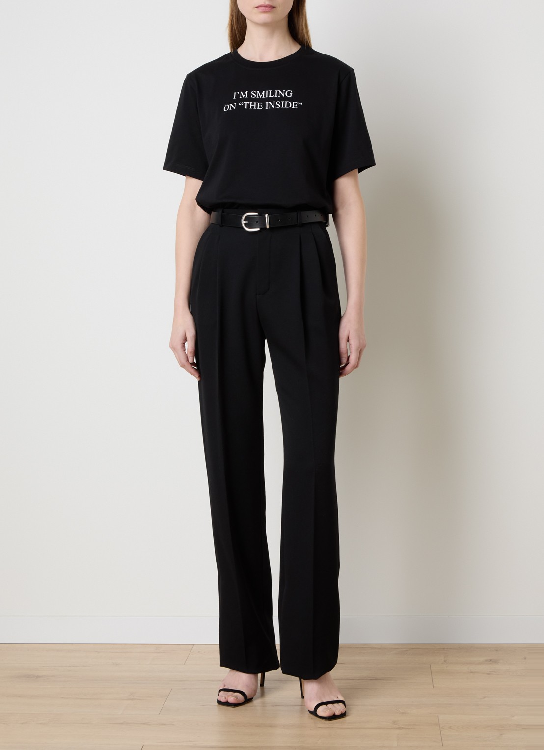 Victoria Beckham T-shirt met print  - voorkant 3 zwart