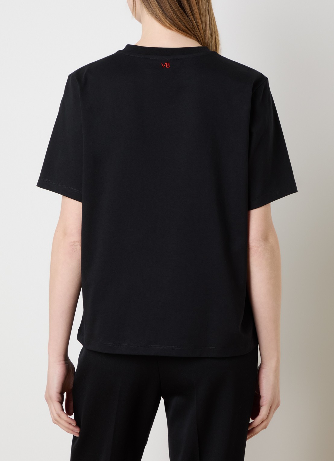 Victoria Beckham T-shirt met print - achterkant 3 zwart