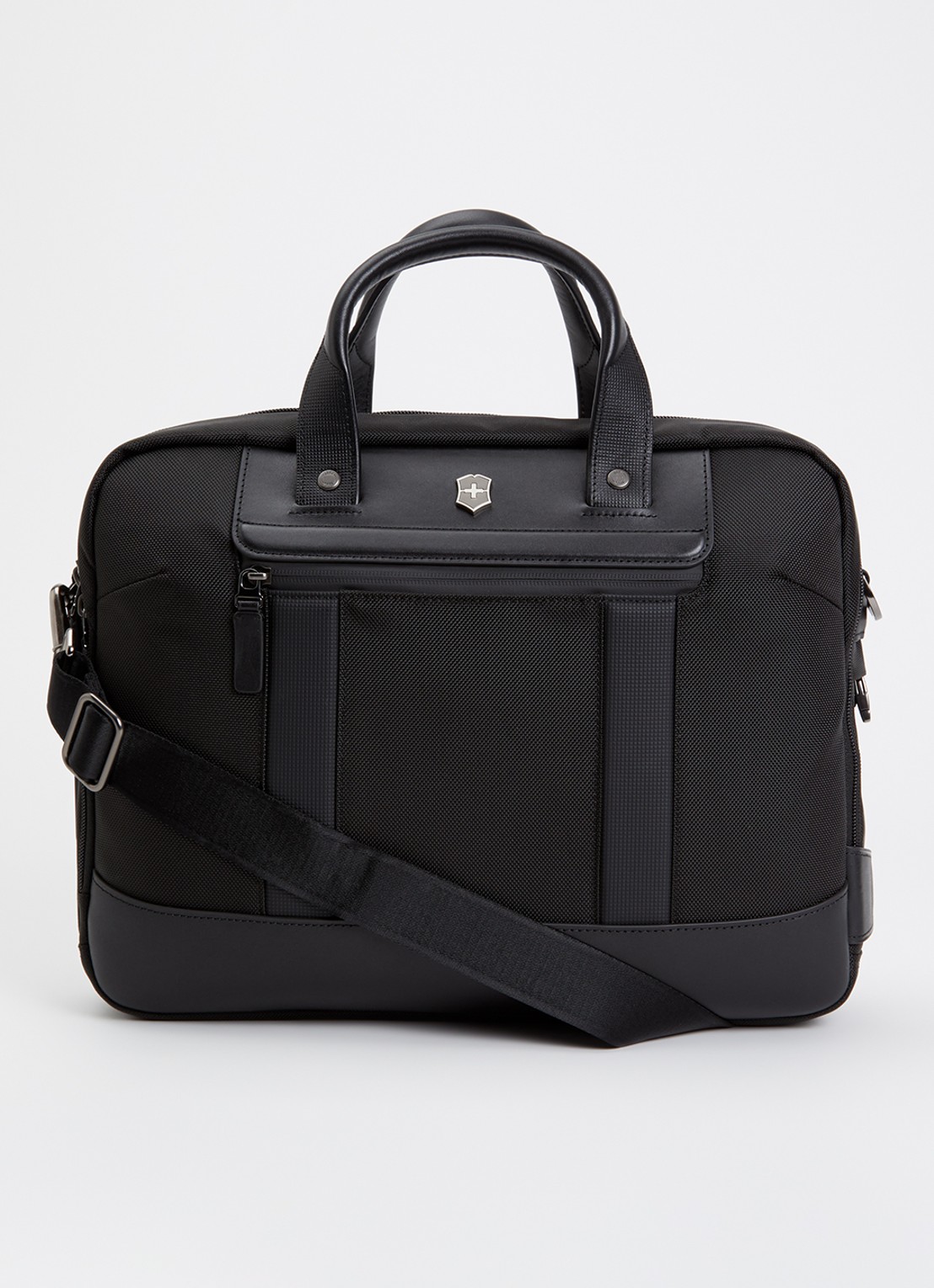 Victorinox Architecture Urban 2 businesstas met leren details - voorkant 2 zwart