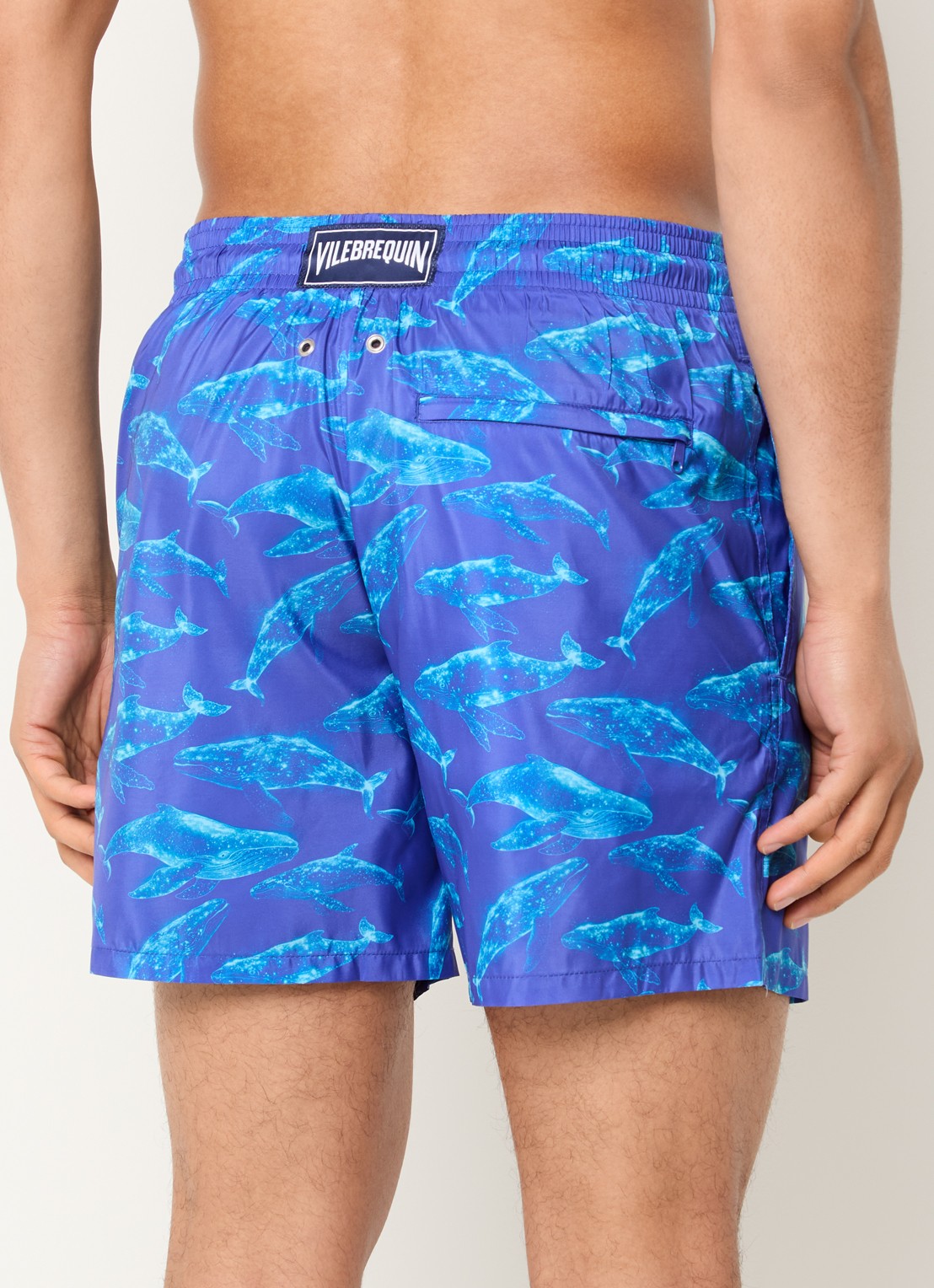 Vilebrequin Mahina zwemshorts met logo en trekkoord - achterkant 4 kobaltblauw