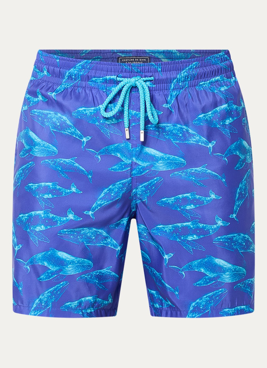 Vilebrequin Mahina zwemshorts met logo en trekkoord - voorkant kobaltblauw