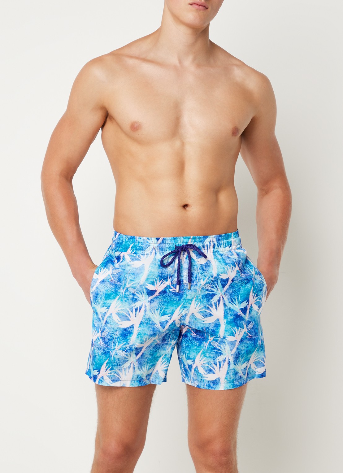 Vilebrequin Mahina zwemshorts met print en steekzakken - voorkant 2 blauw