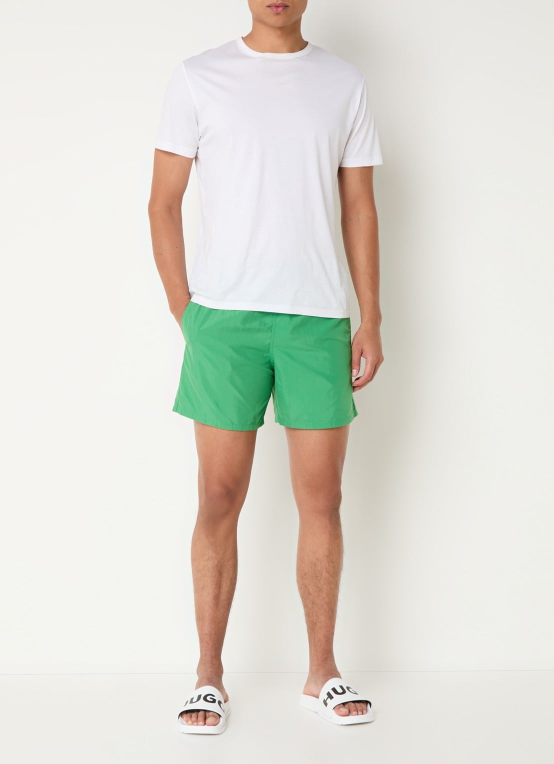 Vilebrequin Moorea zwemshorts met print en steekzakken - voorkant 4 groen