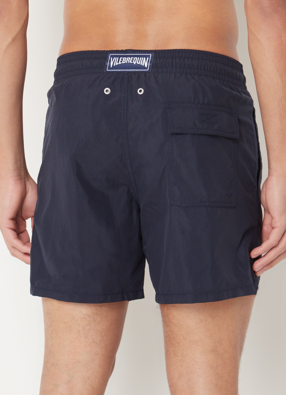 Vilebrequin Moorea zwemshorts met steekzakken - achterkant donkerblauw