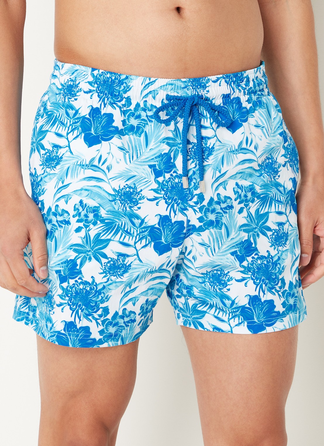 Vilebrequin Moorise zwemshorts met bloemenprint en steekzakken - detail 4 blauw