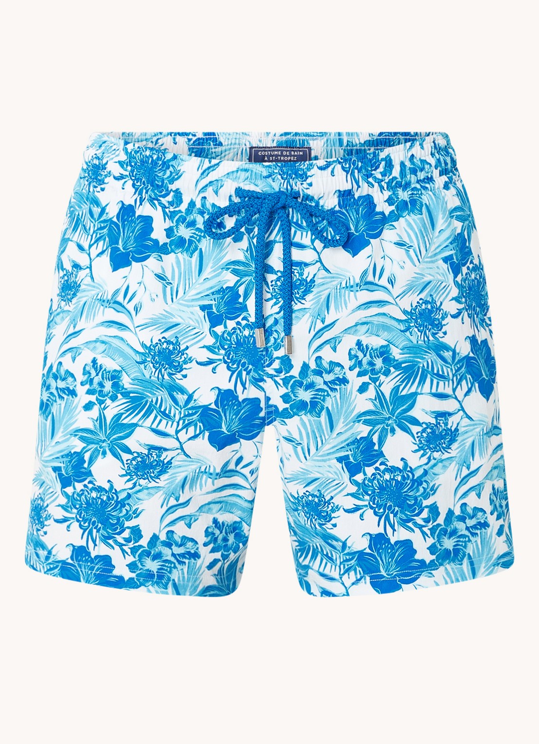 Vilebrequin Moorise zwemshorts met bloemenprint en steekzakken - voorkant 2 blauw