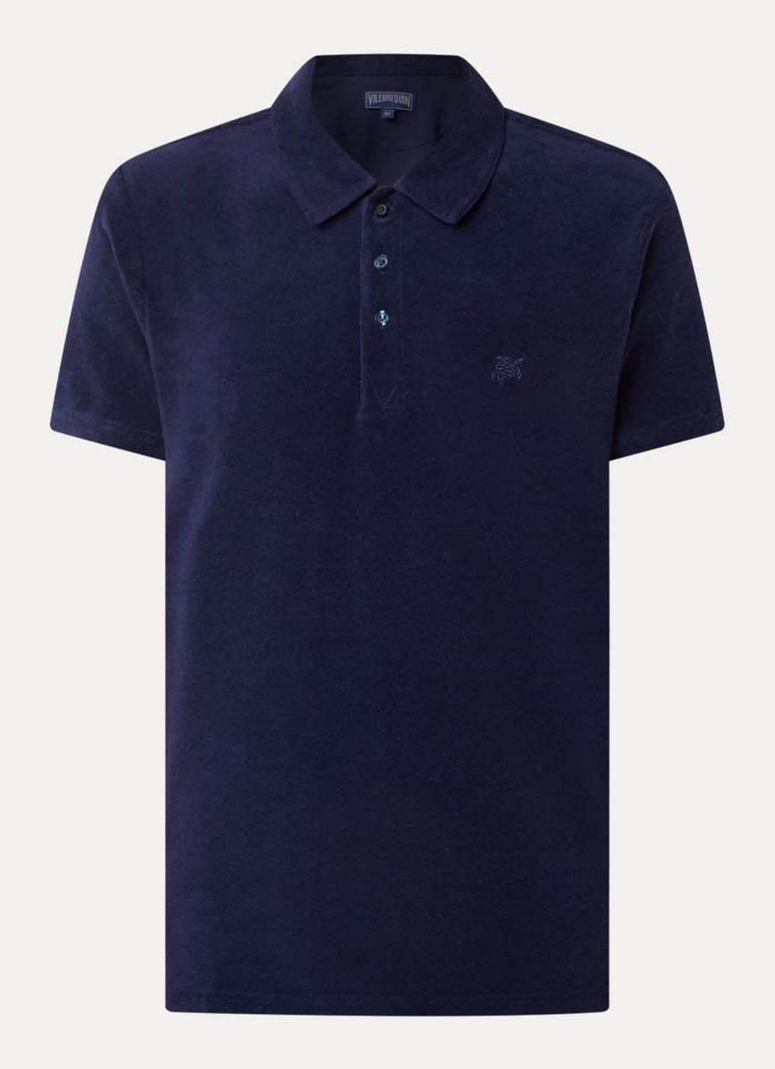 Vilebrequin Regular fit polo van badstof met logo - voorkant 3 donkerblauw