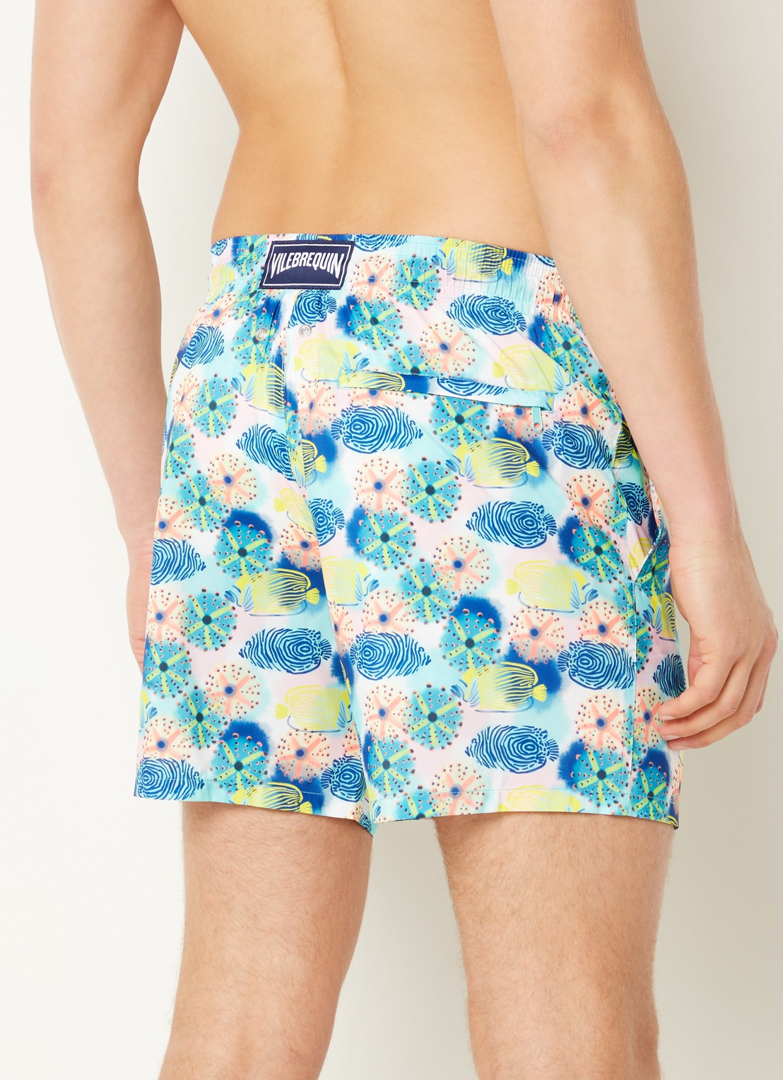 Vilebrequin Zwemshorts met steekzakken en print  - achterkant 2 blauw