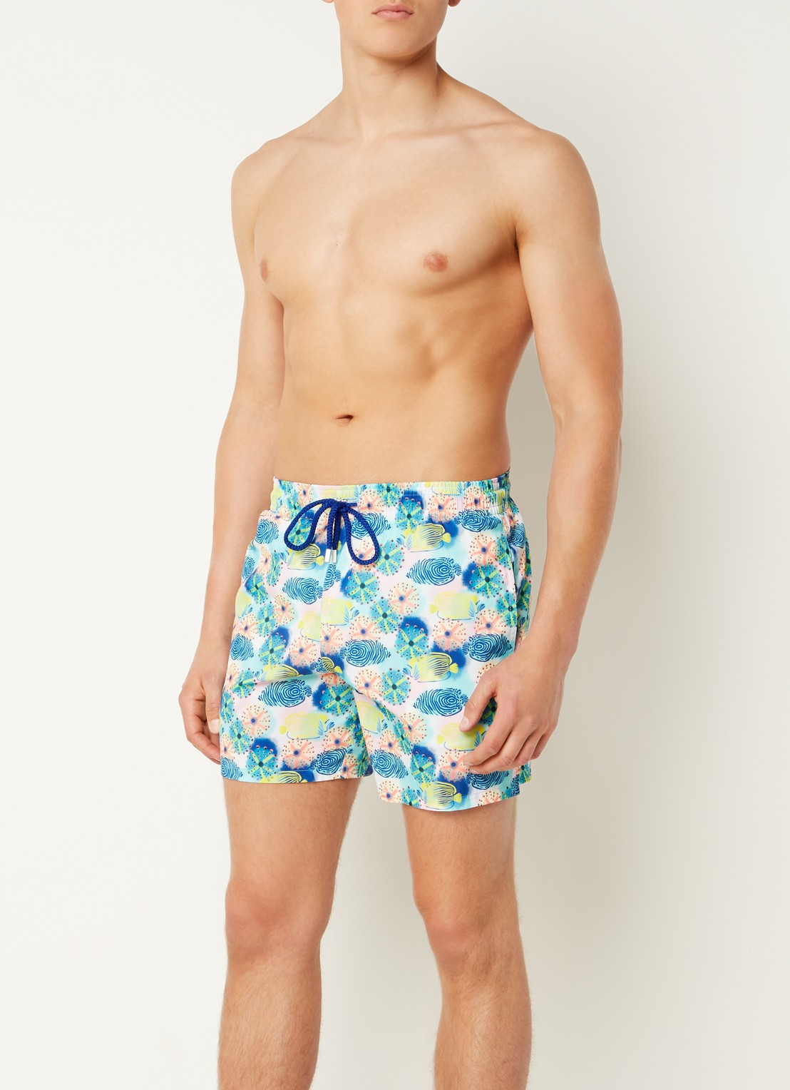 Vilebrequin Zwemshorts met steekzakken en print  - voorkant 4 blauw