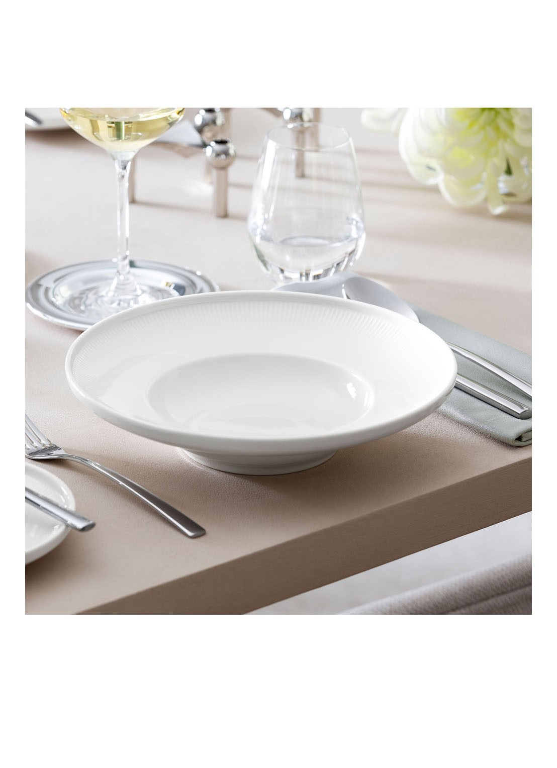 Villeroy & Boch Afina diep bord 25 cm - voorkant 3 gebroken wit