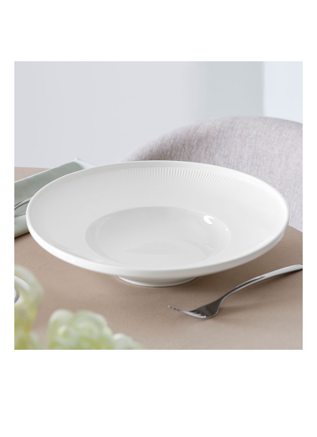 Villeroy & Boch Afina diep bord 29 cm - detail gebroken wit