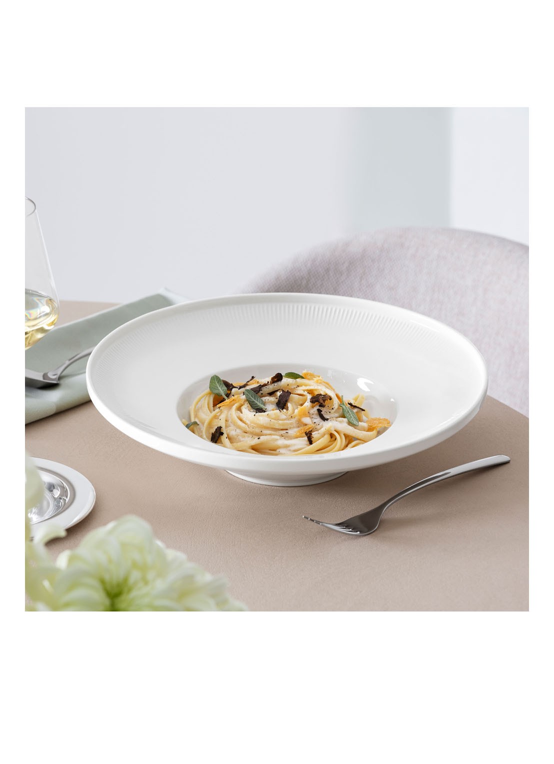 Villeroy & Boch Afina diep bord 29 cm - voorkant 3 gebroken wit