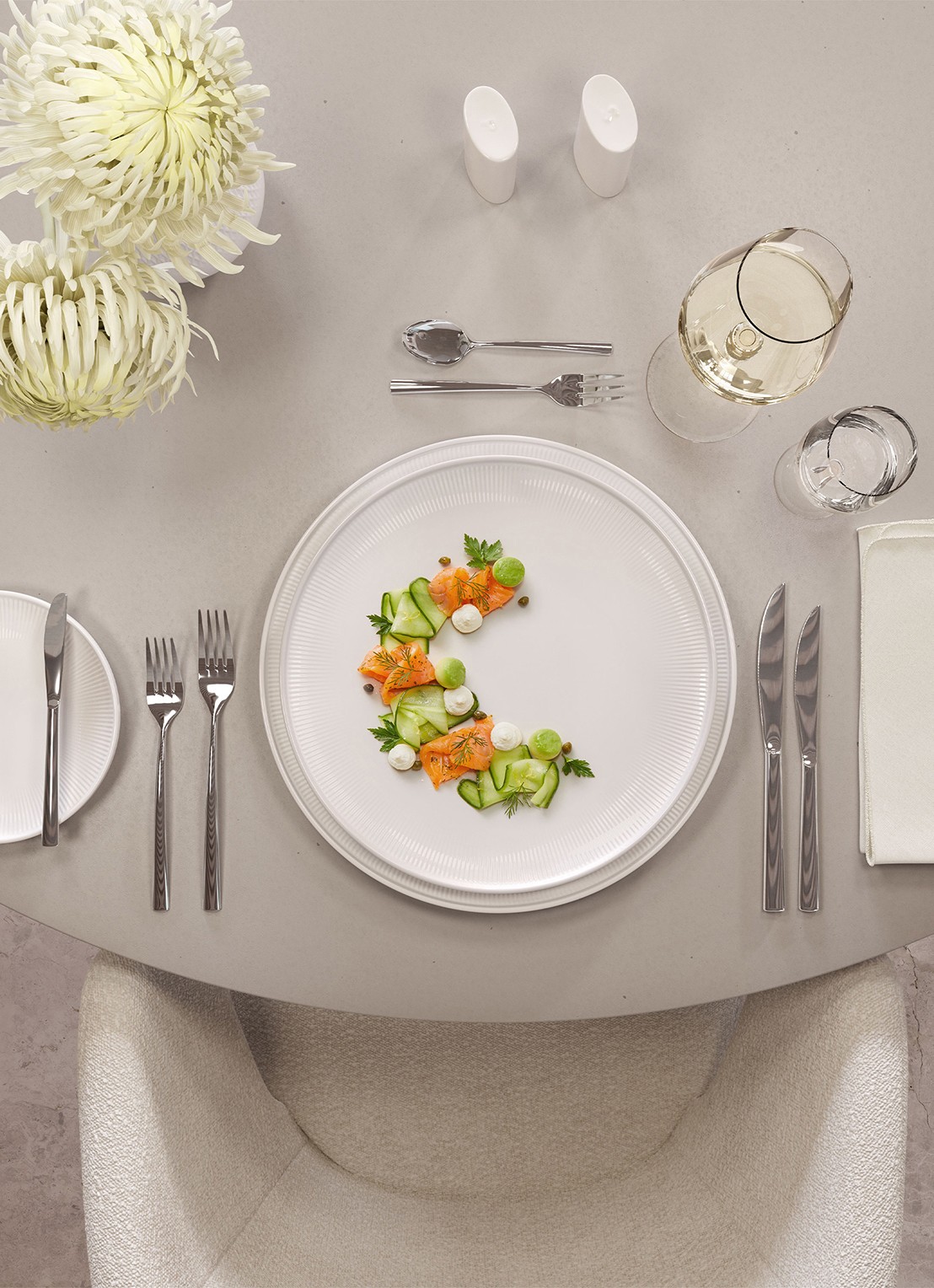 Villeroy & Boch Afina onderbord 32 cm - detail gebroken wit