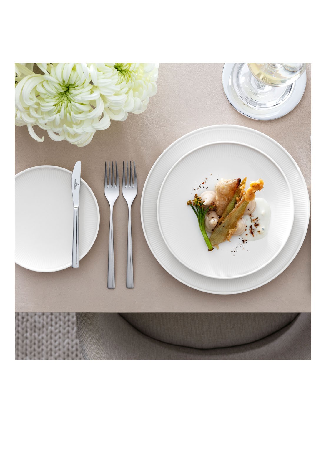 Villeroy & Boch Afina ontbijtbord 22 cm - voorkant 2 gebroken wit