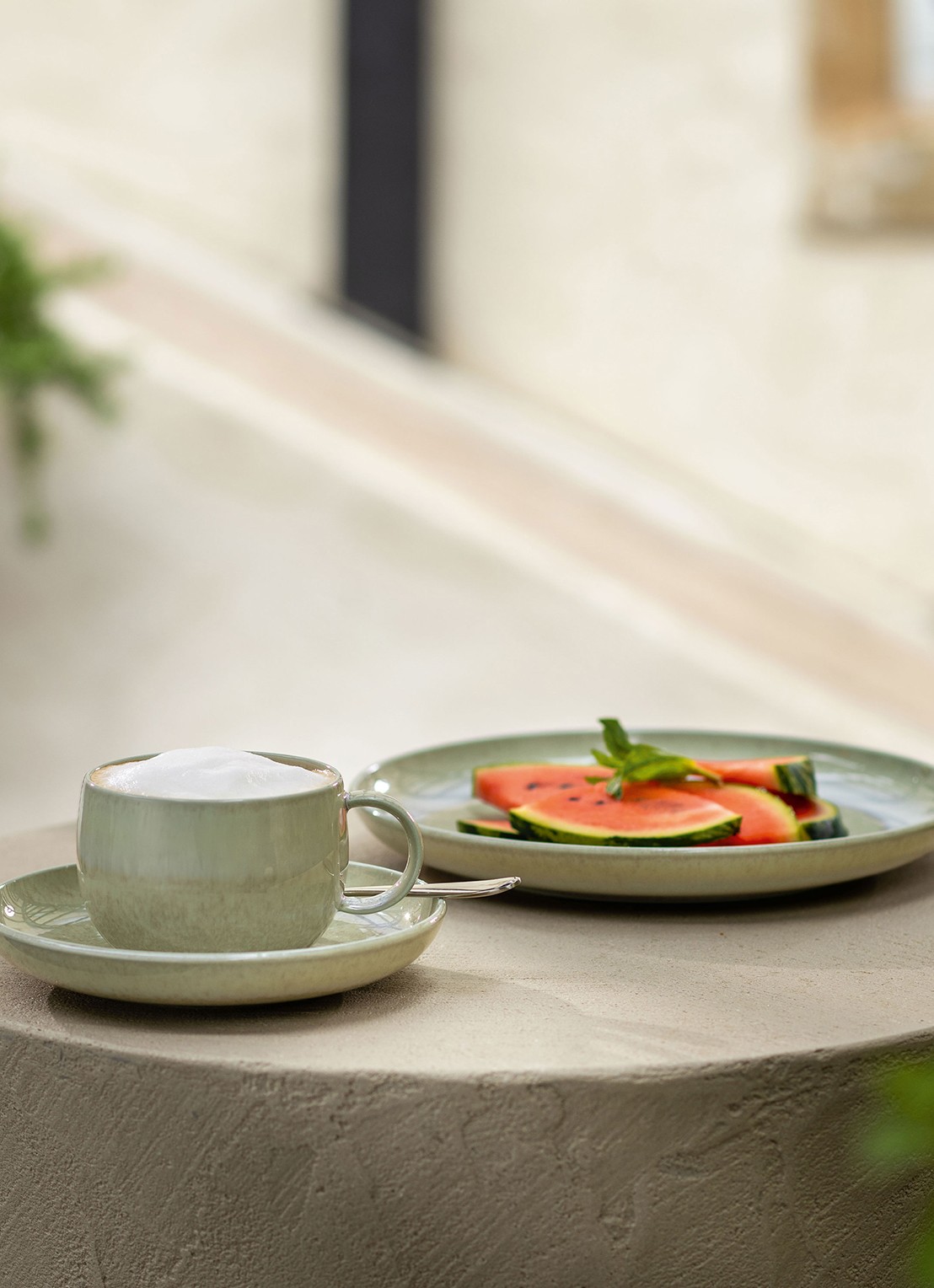 Villeroy & Boch Alga schotel 16,1 cm - detail lindegroen