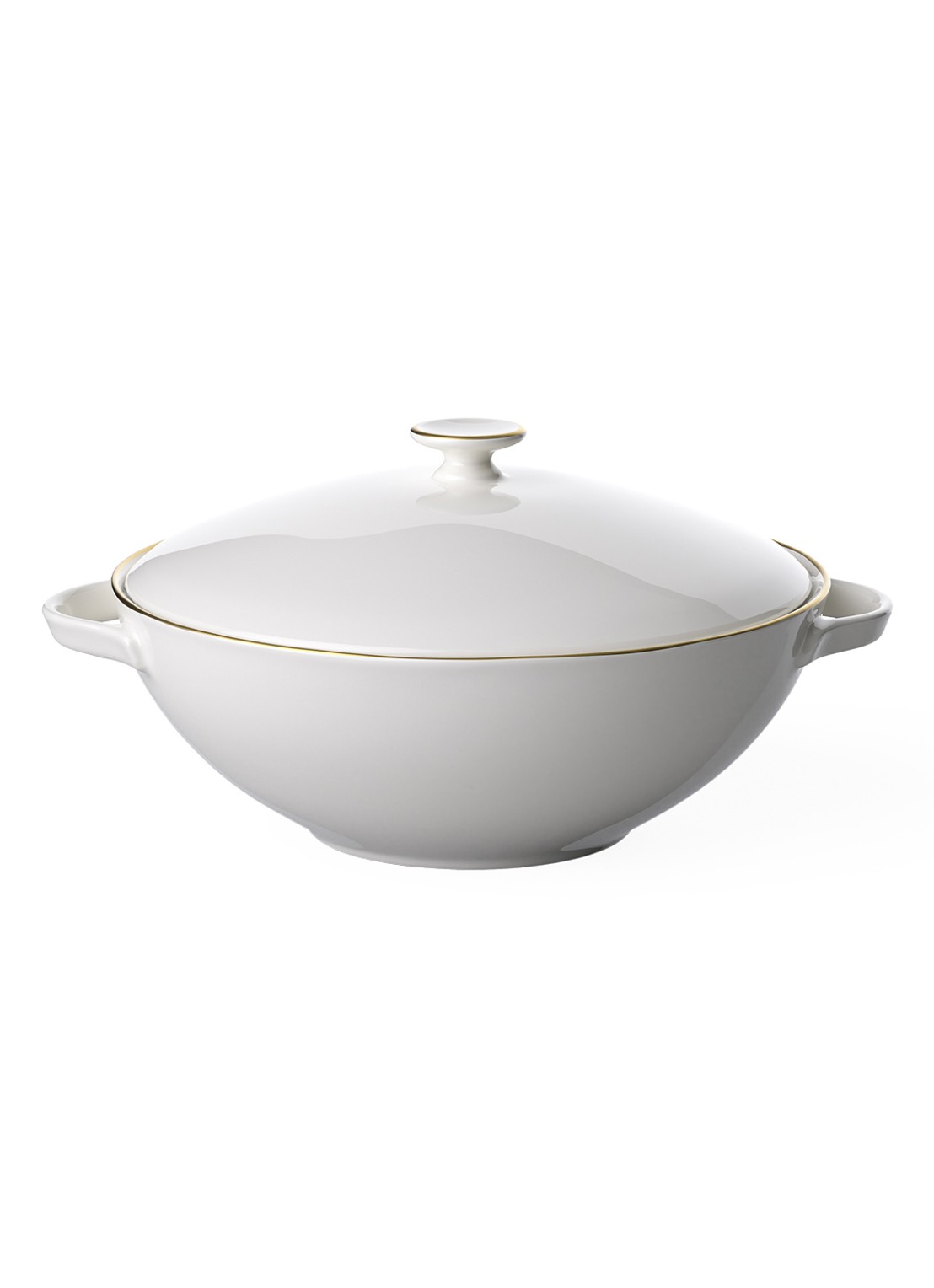 Villeroy & Boch Anmut Gold terrine met deksel 26 cm - voorkant gebroken wit