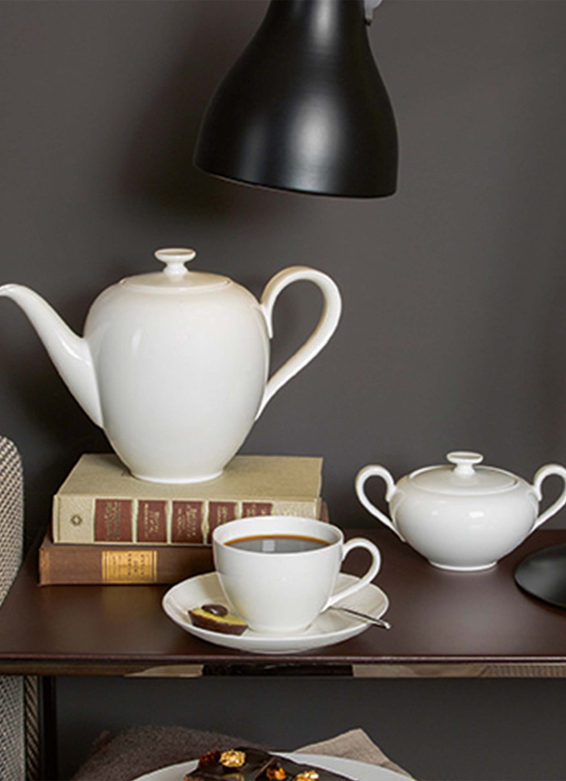 Villeroy & Boch Anmut suikerpot - achterkant 3 gebroken wit