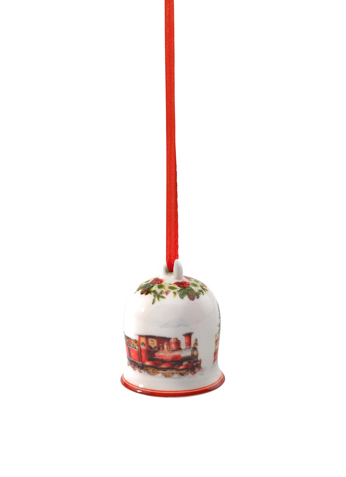 Villeroy & Boch Annual Christmas 2025 Klokje kersthanger 5,6 cm - voorkant 2 gebroken wit