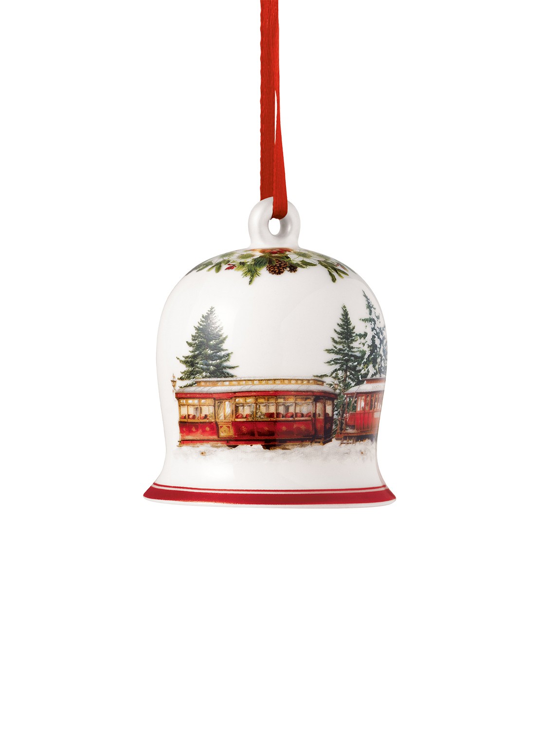 Villeroy & Boch Annual Christmas 2025 Klokje kersthanger 5,6 cm - voorkant 3 gebroken wit
